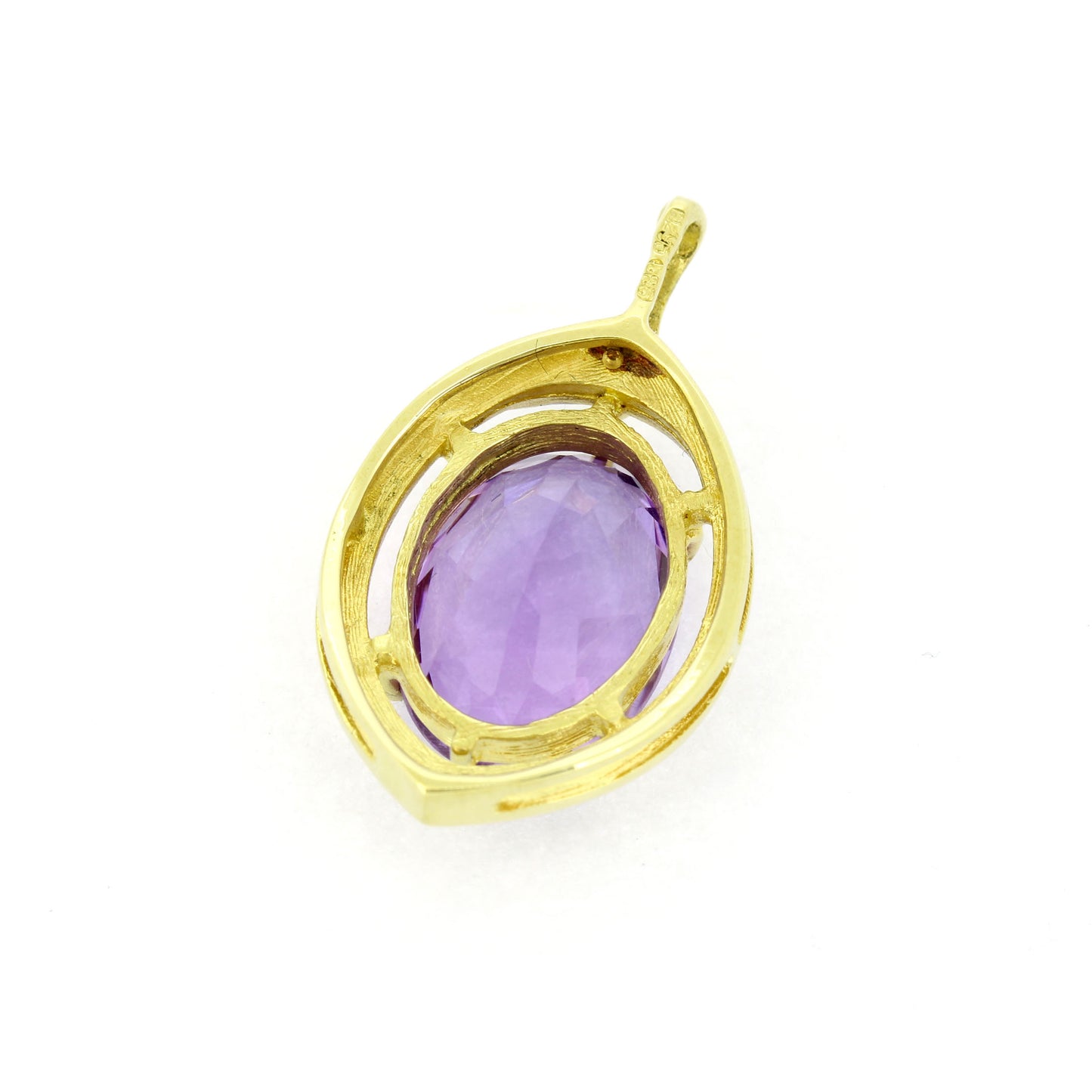 Amethyst Anhänger 585 Gold 14 Kt Gelbgold Weißgold - Wert 440,-