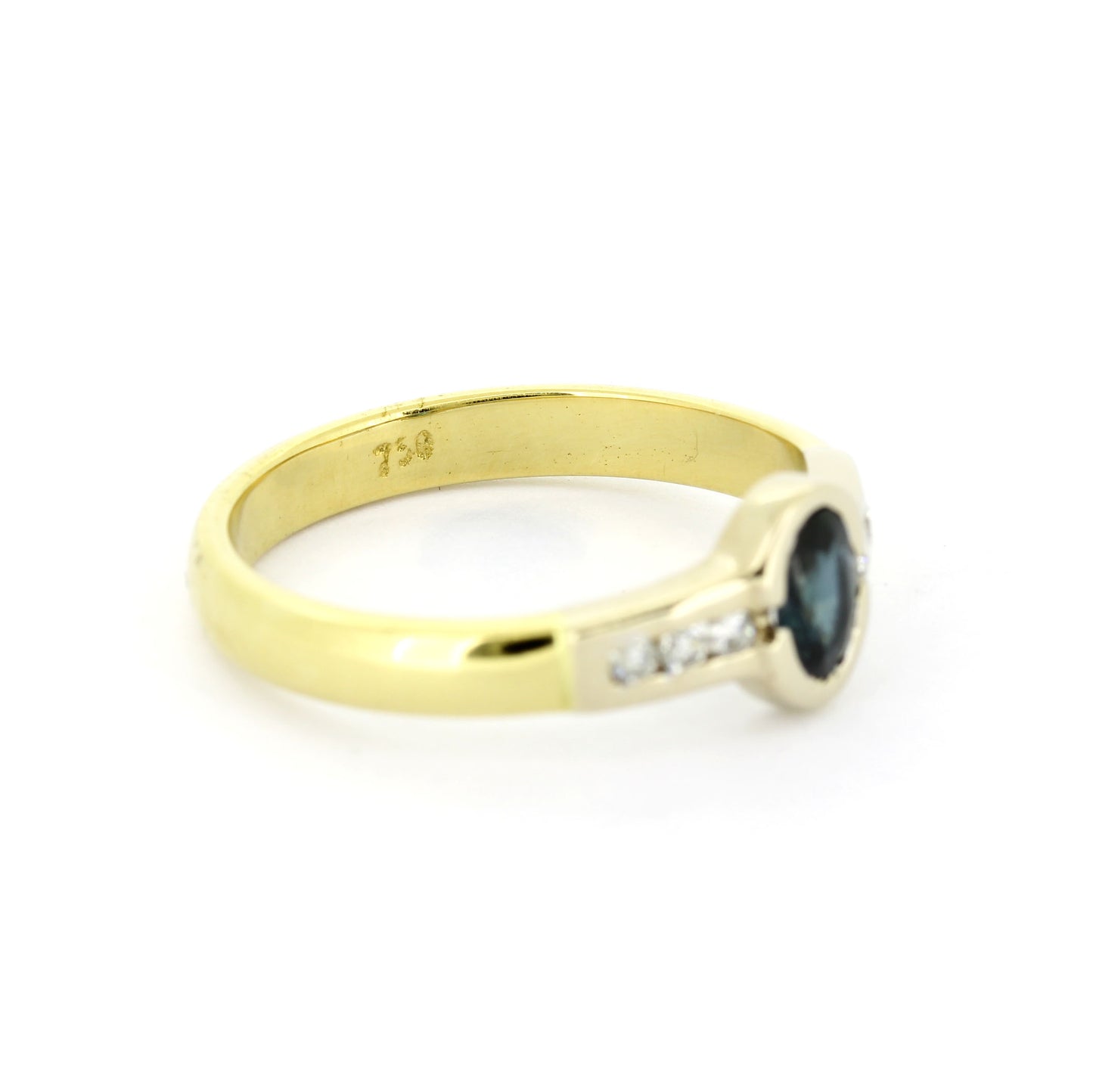 Saphir Ring 585 Gold 14 Kt Gelbgold - Brillanten 0,08 ct - H-SI - Wert 950,-