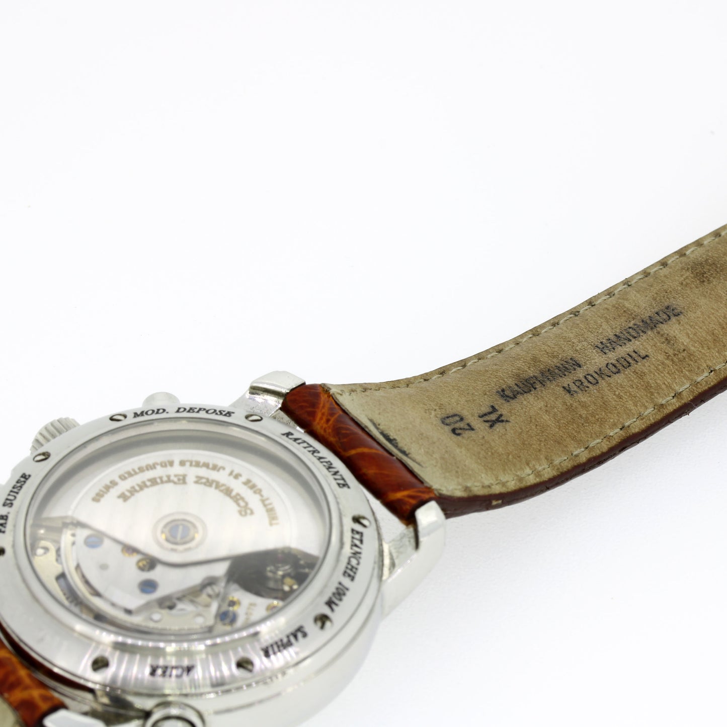 Schwarz Etienne Rattrapante- Valjoux 7750 Automatik - Glas Boden