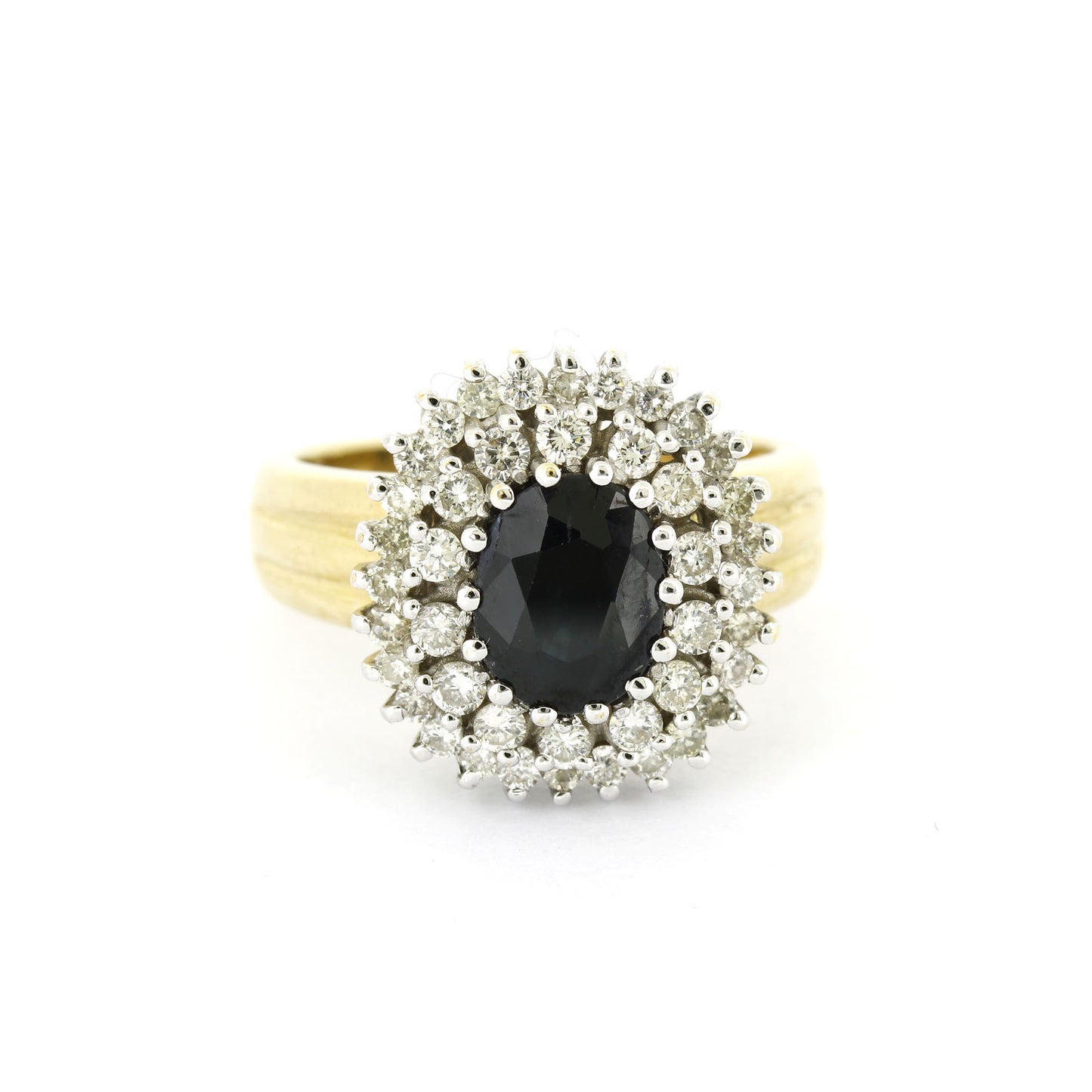 Ring 585 Gold 14 Kt Weißgold - Saphir - 0,80 ct Brillanten - Wert 2550 ,-