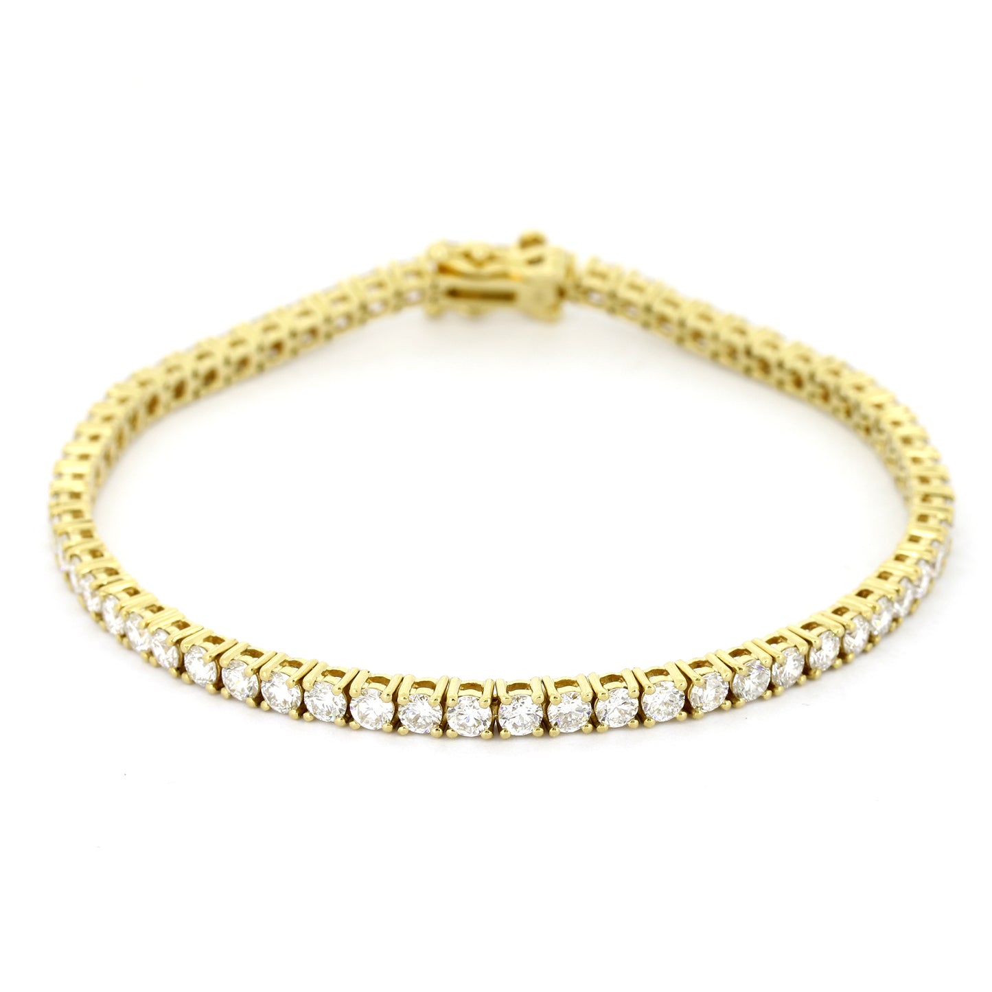 Tennisarmband 585 Gold 14K Gelbgold Diamanten 5,50 ct VVS CVD