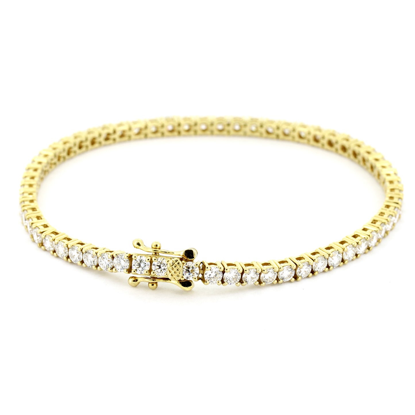 Tennisarmband 585 Gold 14K Gelbgold Diamanten 5,50 ct VVS CVD