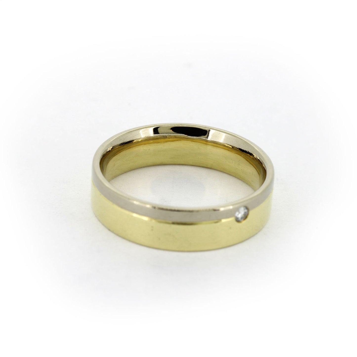 Ring 585 Gold 14 kt bicolor - Brillant 0,03 ct W/SI
