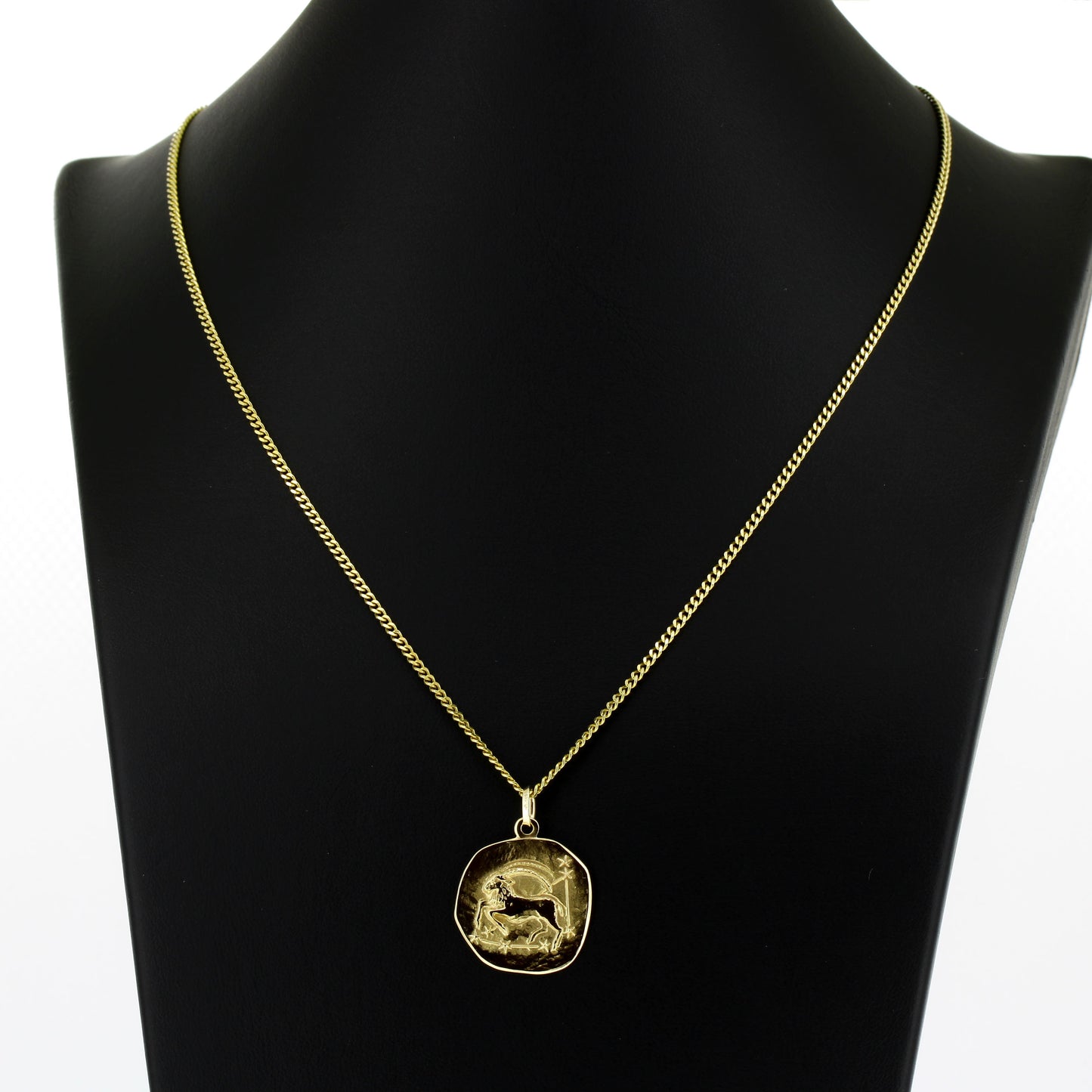 Panzerkette mit Steinbock Anhänger 333 Gold 8 kt - 43 cm - Wert 500,-