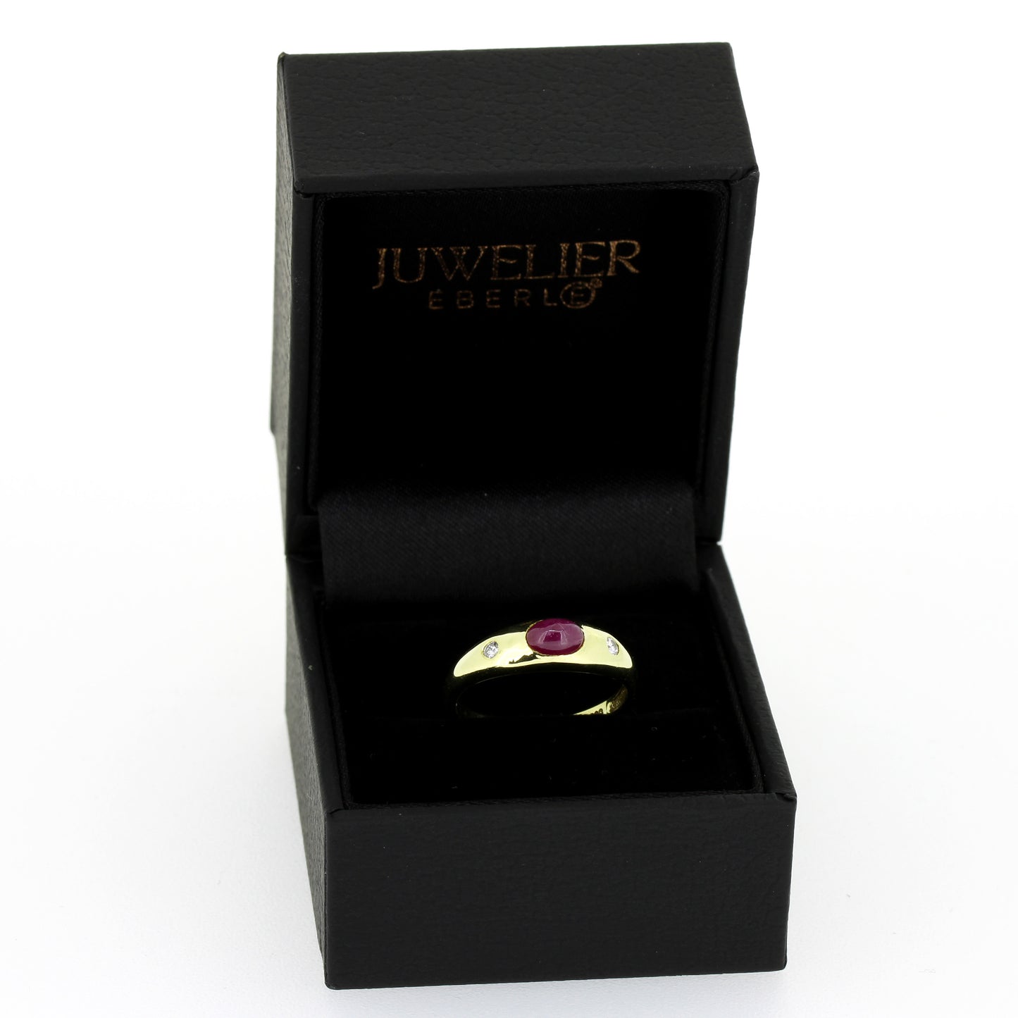 Ring 585 Gelbgold - 1 Rubin und 2 Brillanten ca. 0,06 ct H - SI - Wert 500,-