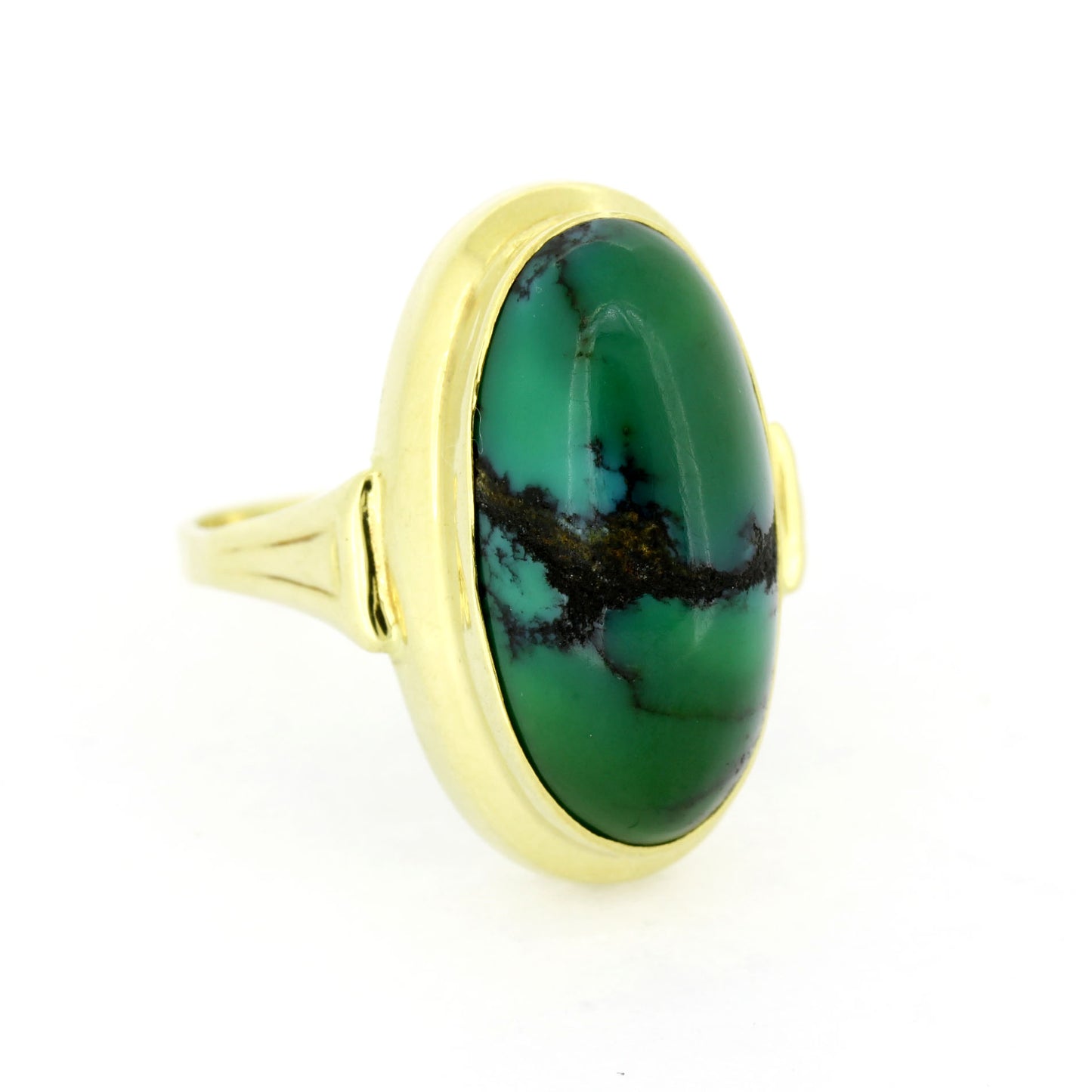 Ring 585 Gold Türkis cabochon 14 Kt Gelbgold - Wert 490,-