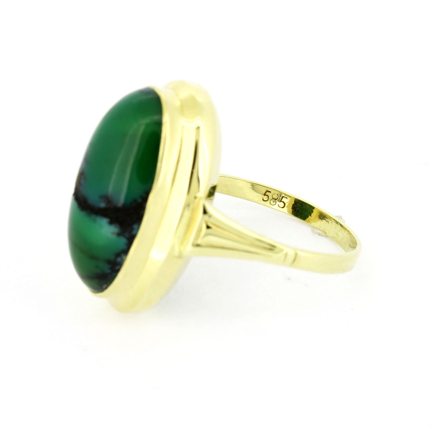 Ring 585 Gold Türkis cabochon 14 Kt Gelbgold - Wert 490,-