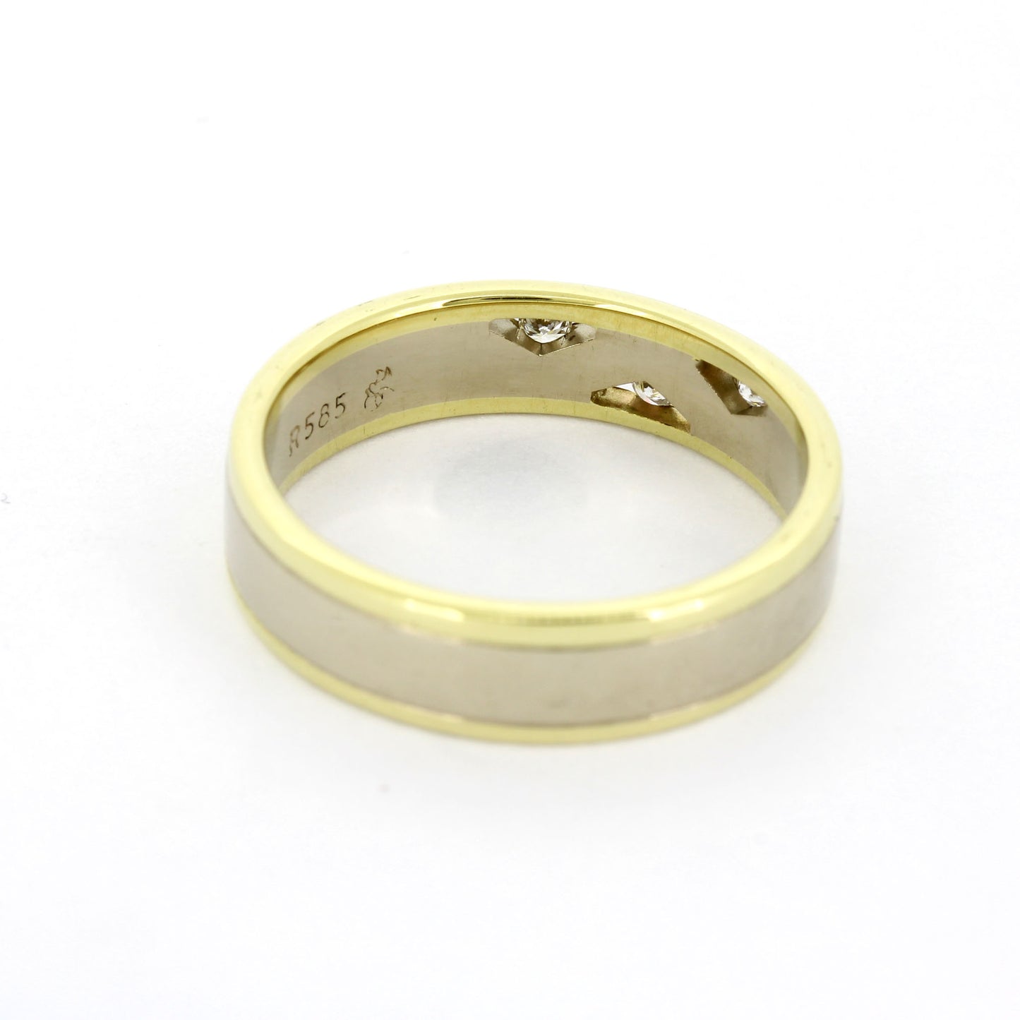 Ring 585 Gelbgold Weißgold 14 kt - 3 Diamanten H - SI - Wert 680,-