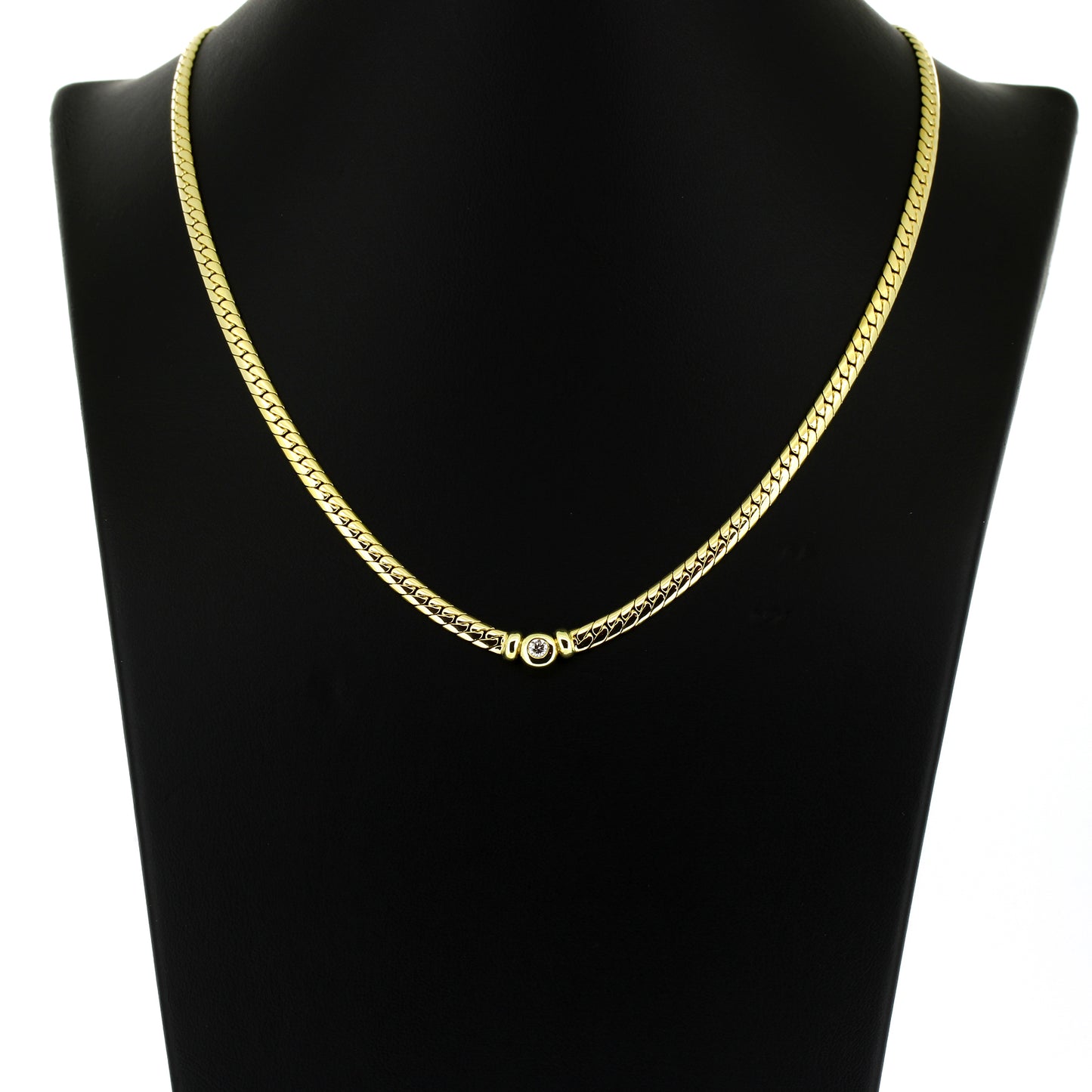 Collier 585 Gold 14 kt - Brillant 0,08ct G/VS - 42 cm lang - Wert 2900,-