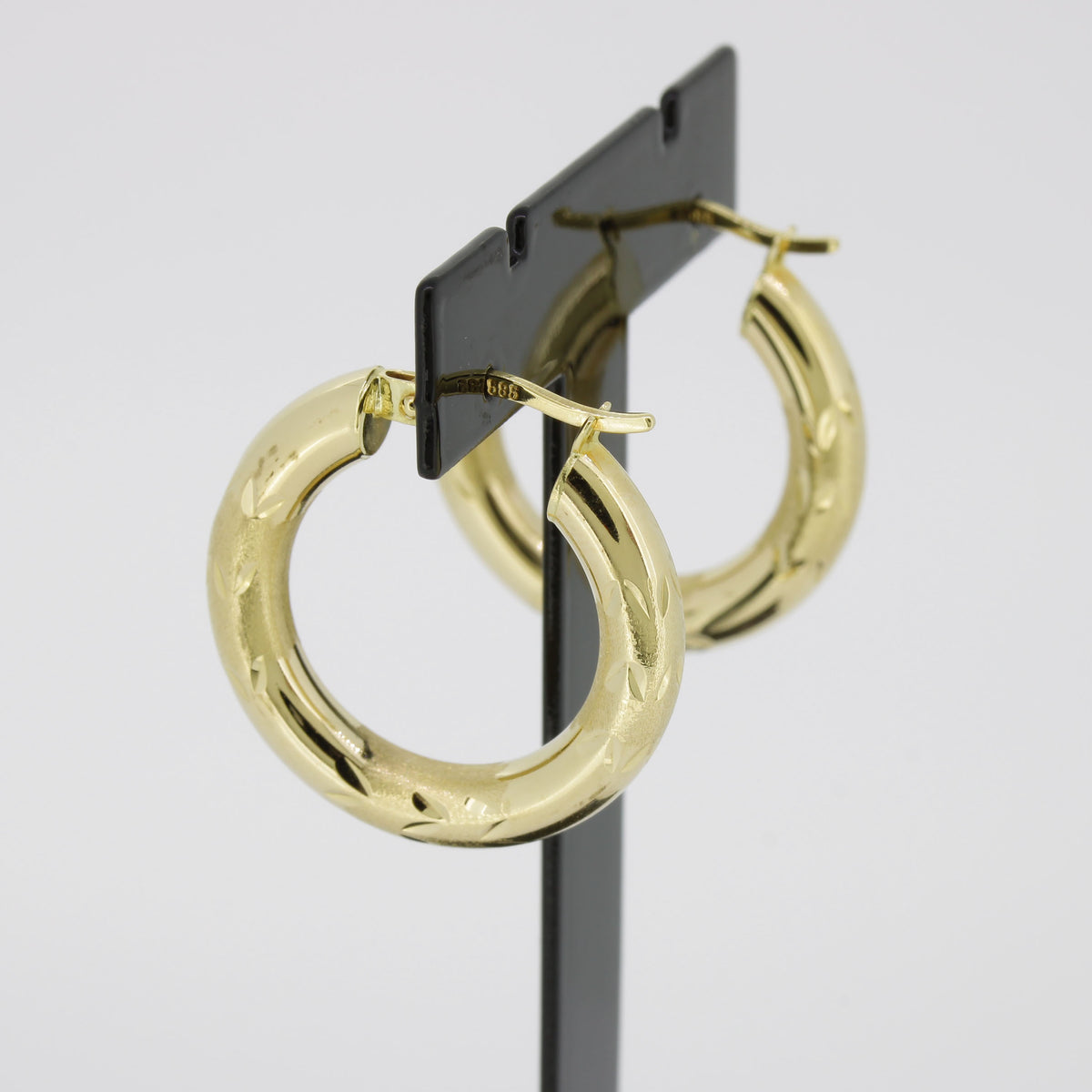 Creolen 585 Gold Ohrringe 14 Karat Gelbgold - Wert 750,-