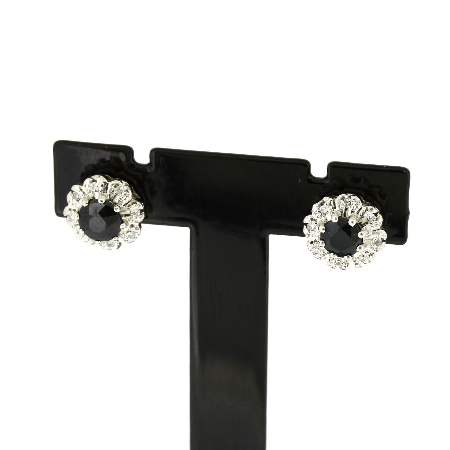 Ohrring 585 Gold 14 kt Saphir Diamanten Weißgold - Wert 750,-