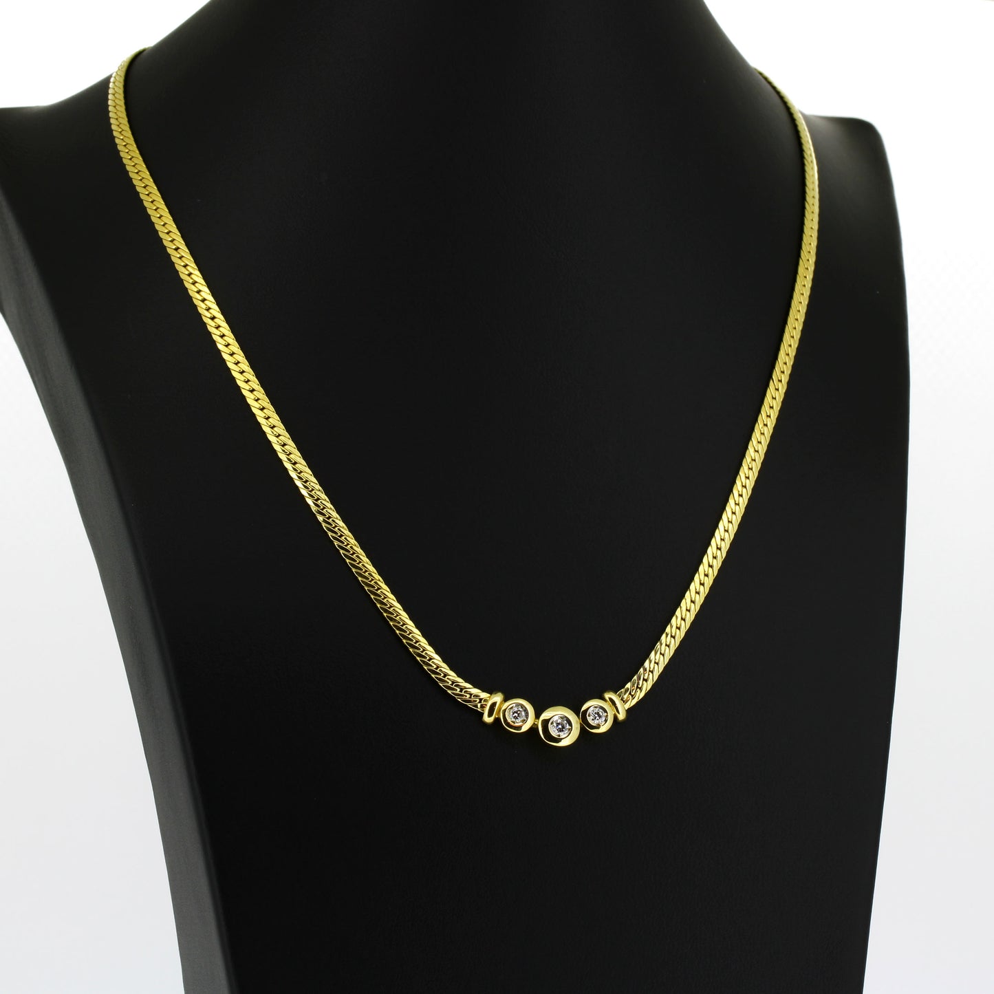 Collier 750 Gold 18 Kt - Brillante ca. 0,30ct - 45 cm - Wert 1840,-