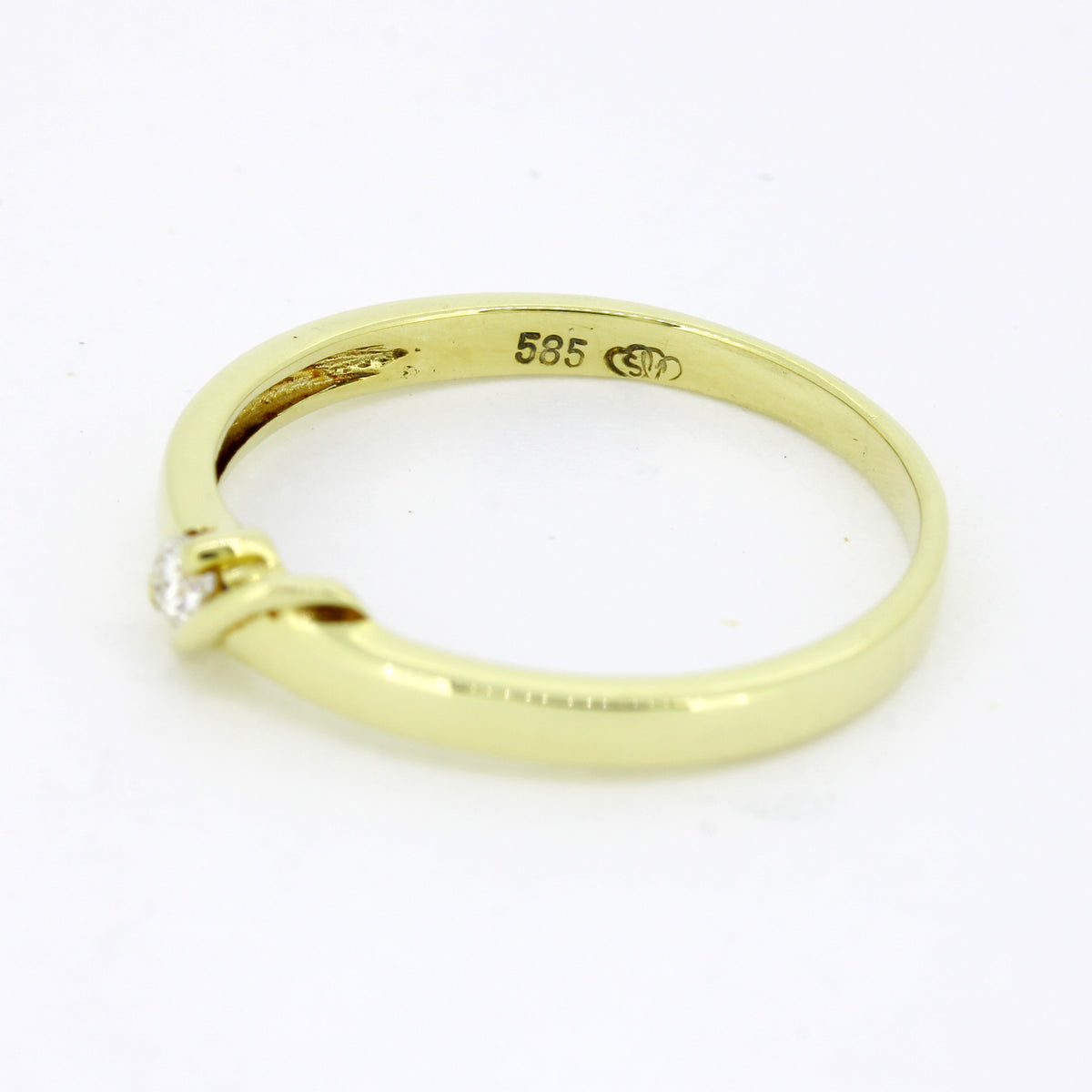 Ring 585 Gold 14 Karat Gelbgold Diamanten 0,03 ct Gr. 51,5 - Wert 420,-