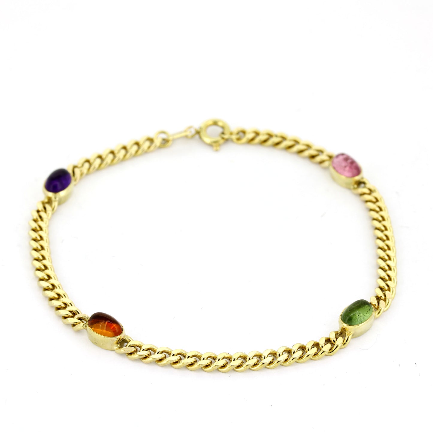 Armband 333 Gold 8 kt - Amethyst, Citrin, Turmalin, Rosenquarz Wert 530,-