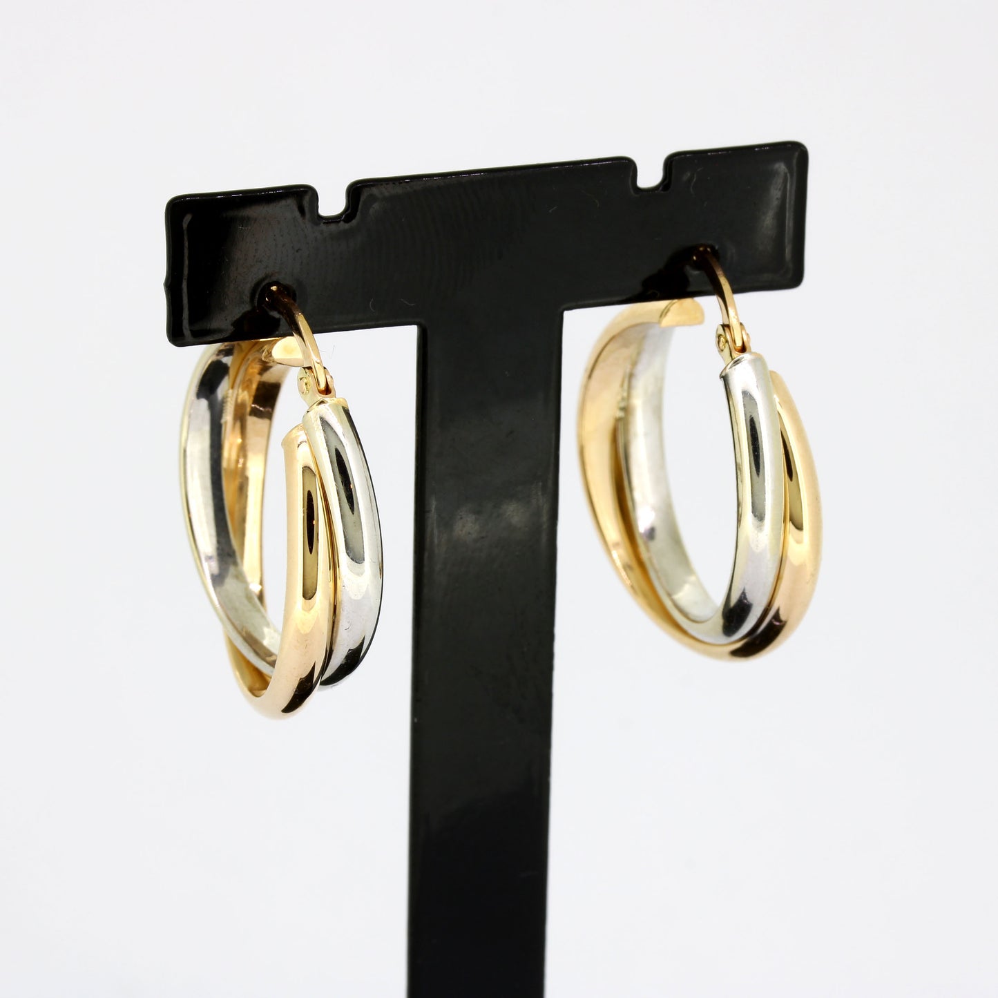 Creolen 585 Gold 14 Kt tricolor - Wert 565,-