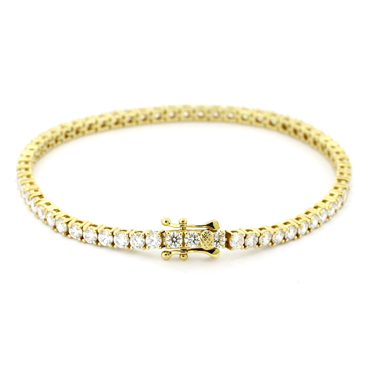 Tennisarmband 585 Gold 14K Gelbgold Diamanten 5,50 ct VVS CVD