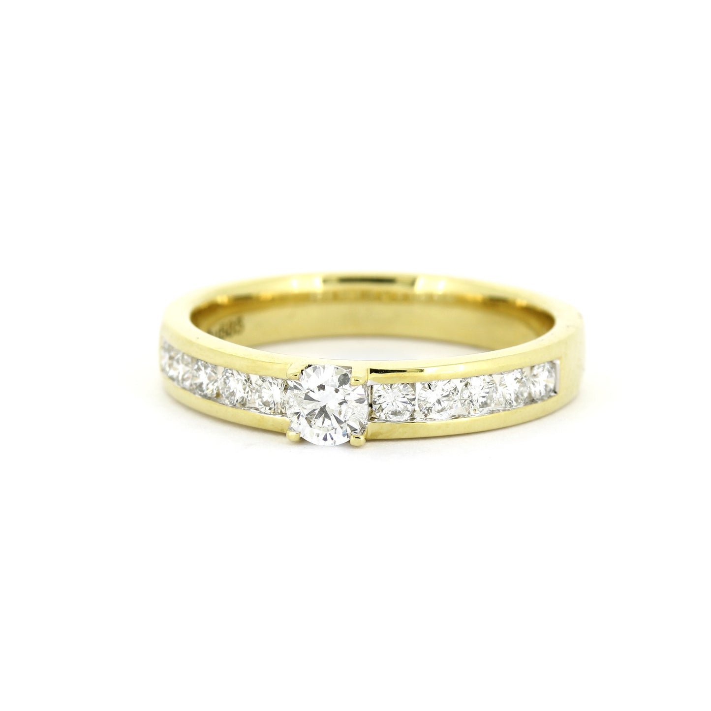 Ring 585 Gold 14 kt Gelbgold - 0,80 ct Brillanten W/SI - Wert 2350,-