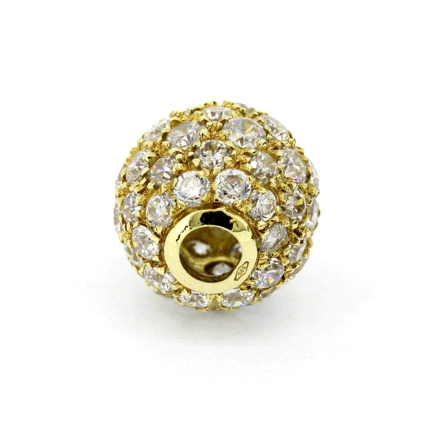 Anhänger 585 Gold 14 Karat rund Gelbgold Zirkonia