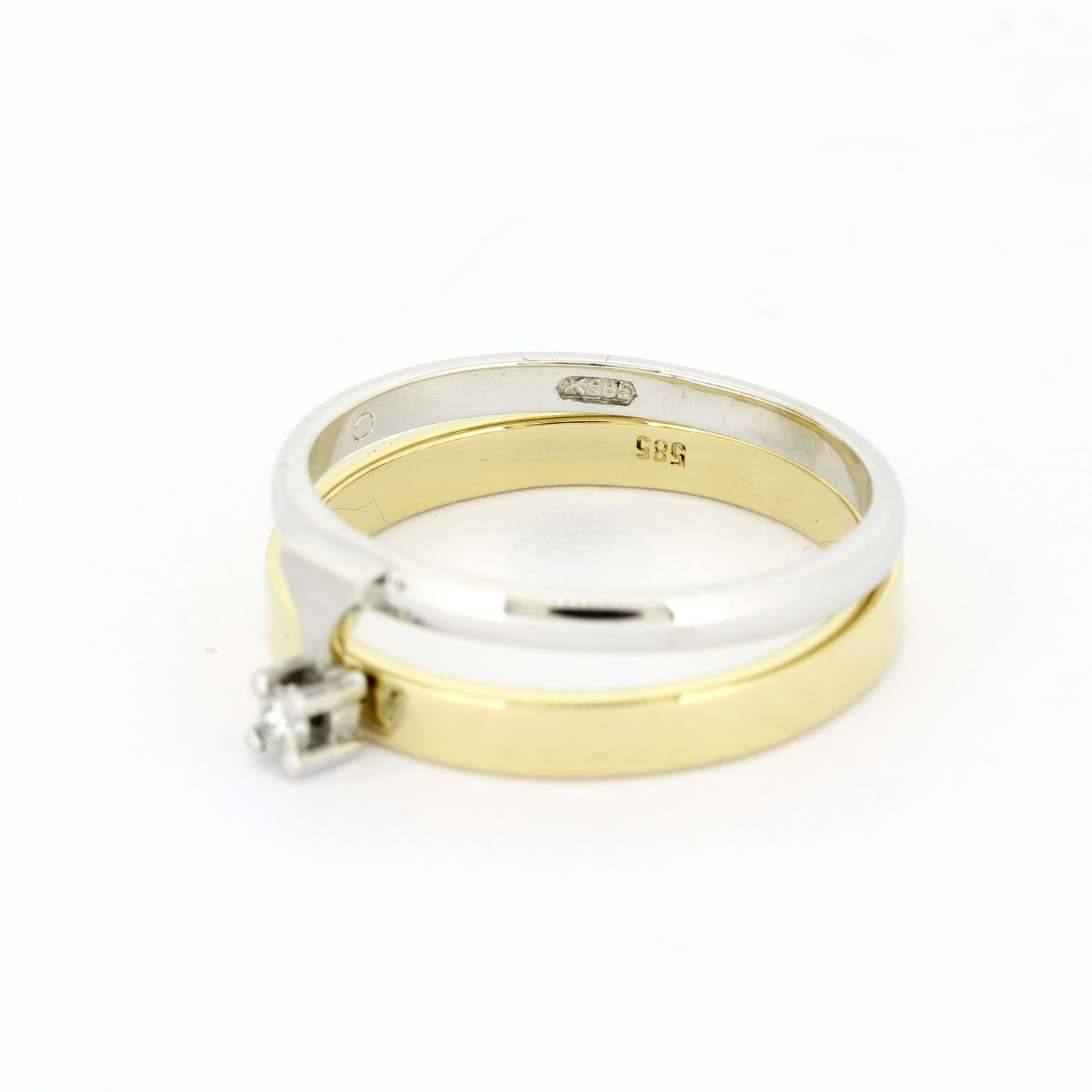 Ring 585 Gold mit Vorsteckring - Brillant ca. 0,05 ct SI - Wert 800,-
