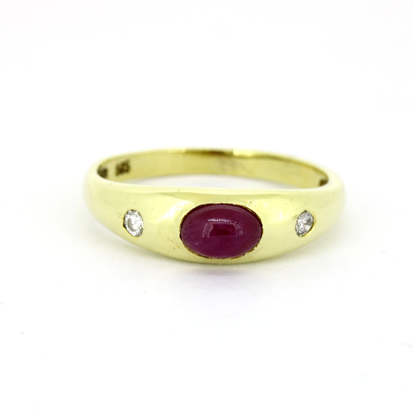 Ring 585 Gelbgold - 1 Rubin und 2 Brillanten ca. 0,06 ct H - SI - Wert 500,-