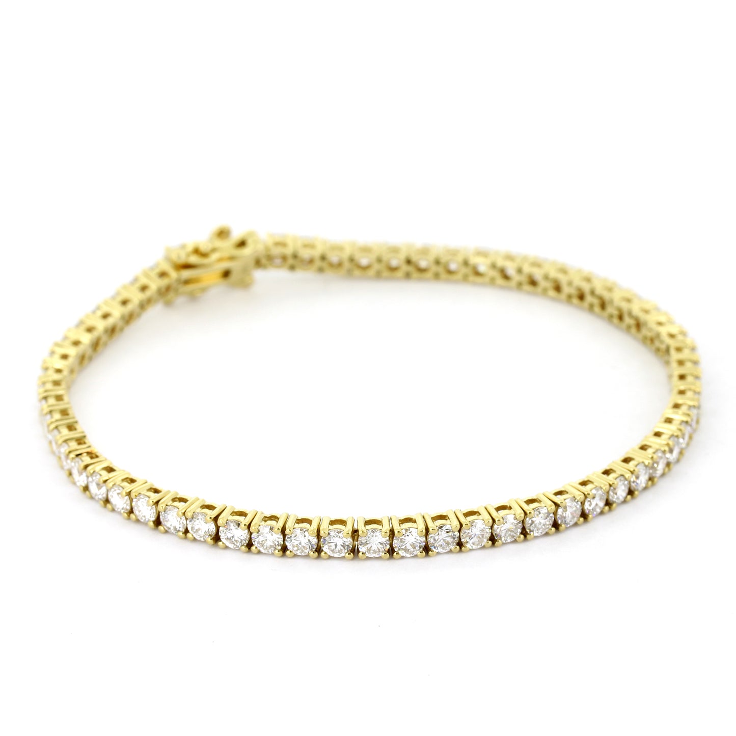 Tennisarmband 585 Gold 14K Gelbgold Diamanten 5,50 ct VVS CVD