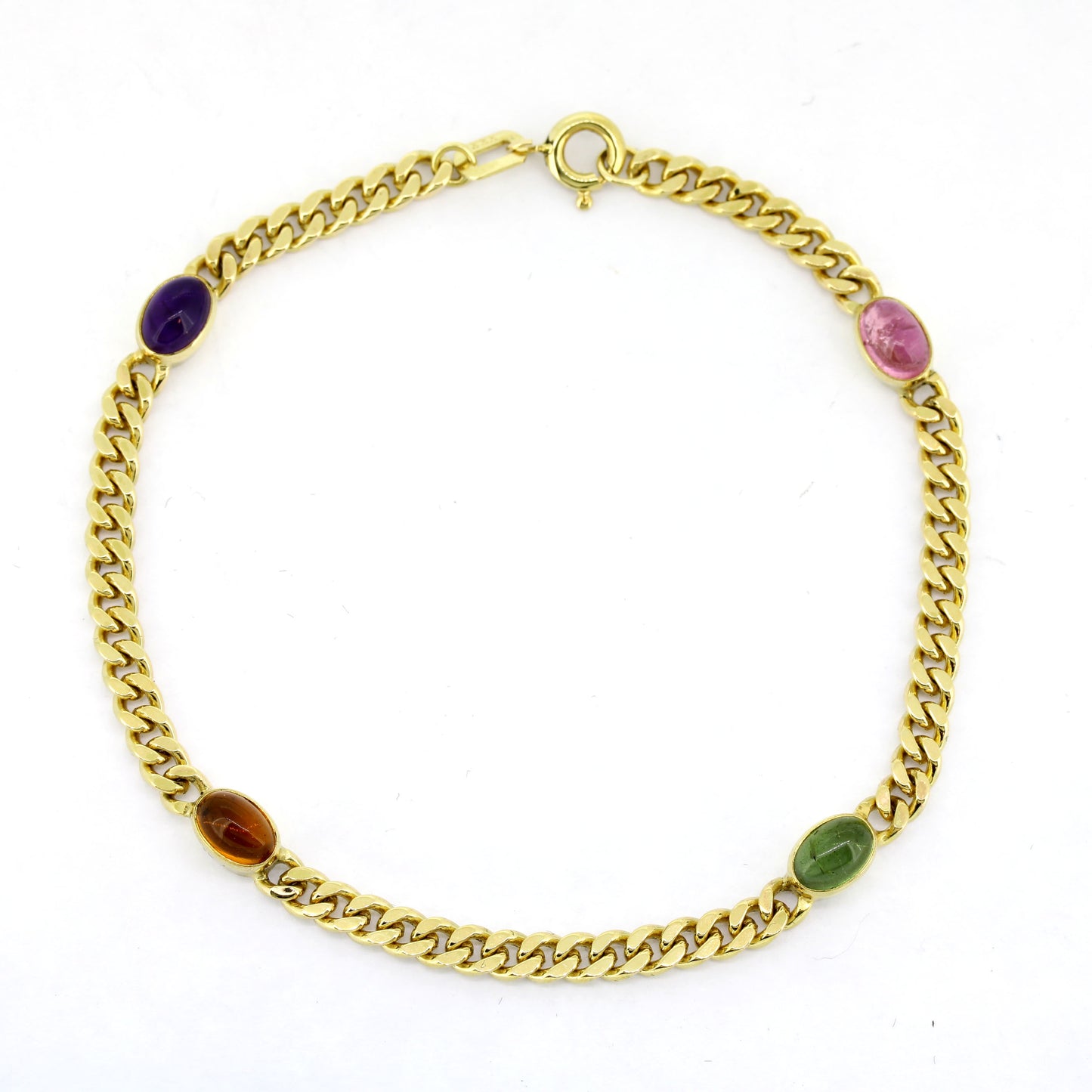 Armband 333 Gold 8 kt - Amethyst, Citrin, Turmalin, Rosenquarz Wert 530,-