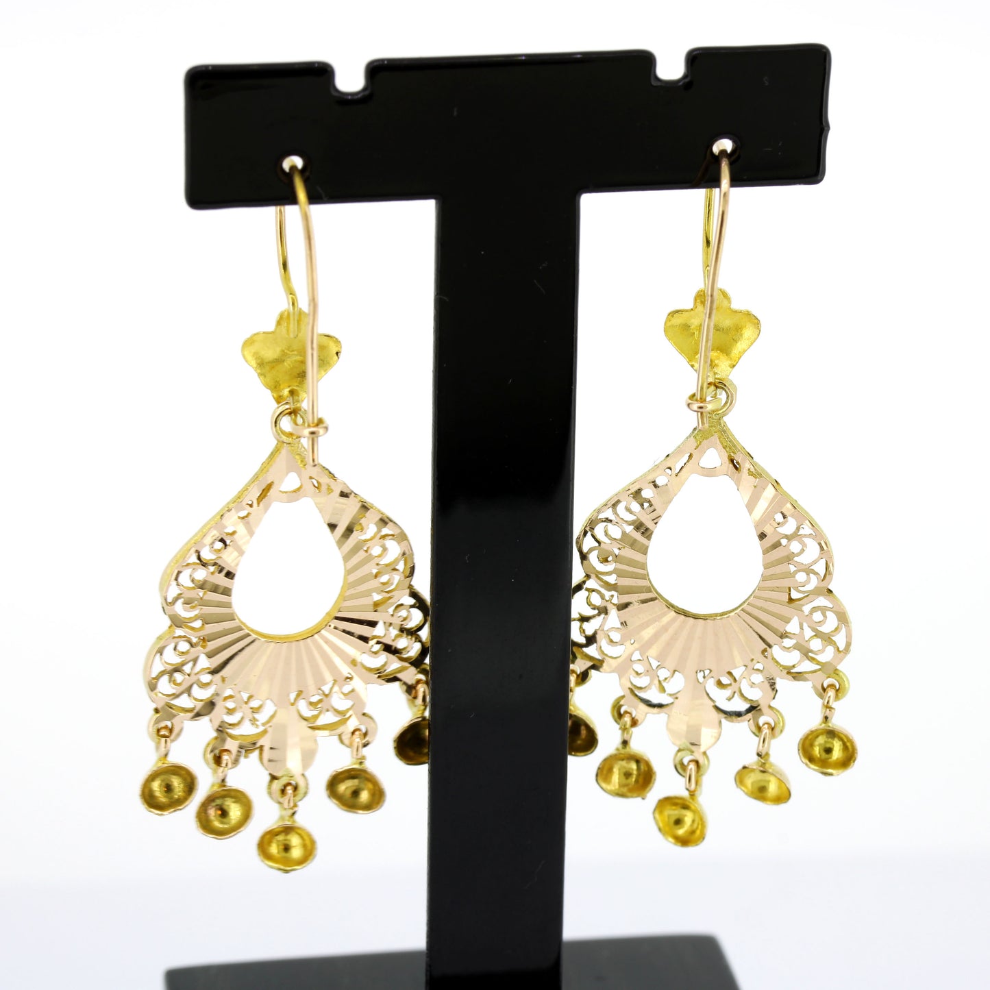 Hängende Ohrringe 585 Gold 14 Kt - Wert 630,-