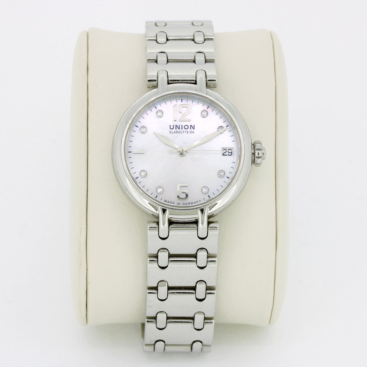 Union Glashütte Sirona Datum – Automatik Damenuhr Edelstahl mit Diamanten