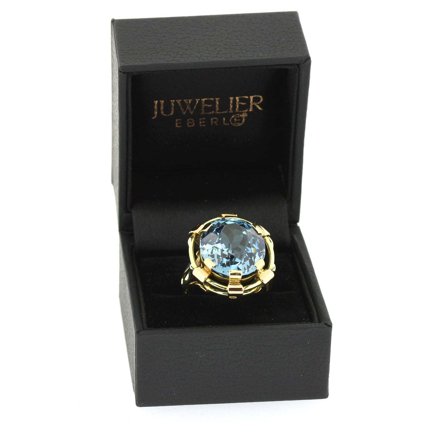 Ring 585 Gold 14 Kt Gelbgold und Rotgold - Blautopas - Wert 1700,-