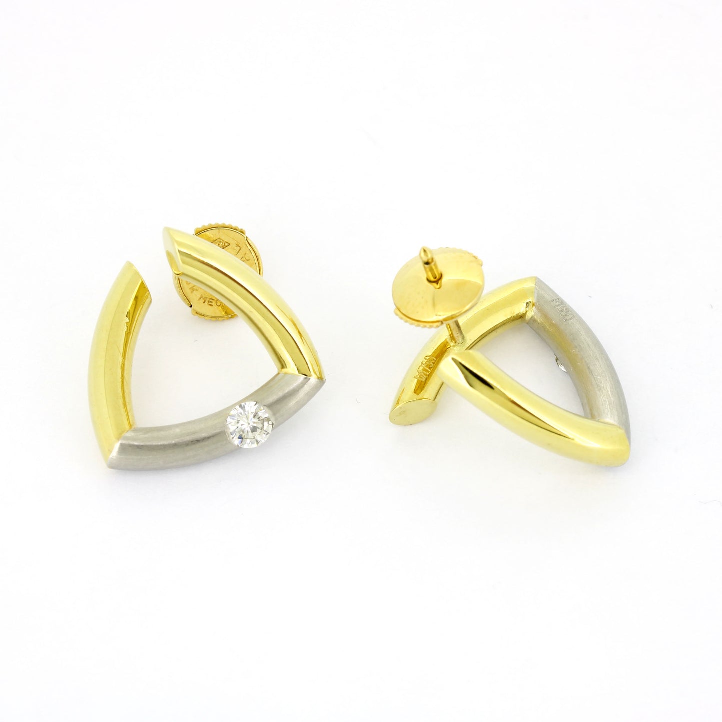 Ohrringe 750 Gelbgold 18 kt Platin 950 - Brillanten 0,30 ct H - SI - Wert 2150,-