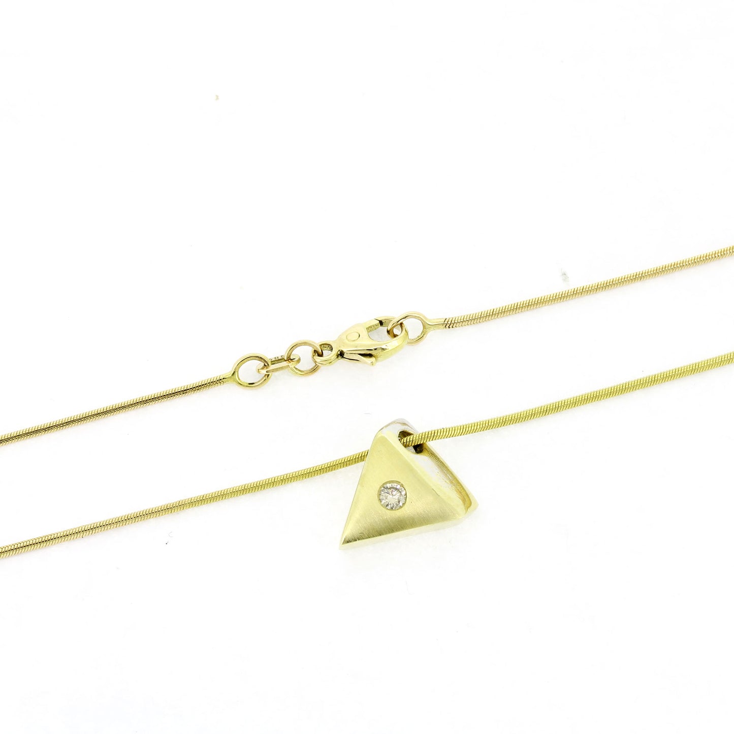 Schlangenkette 585 Gold 14 kt Brillant Anhänger 0,05 ct G SI - 42cm - Wert 740,-