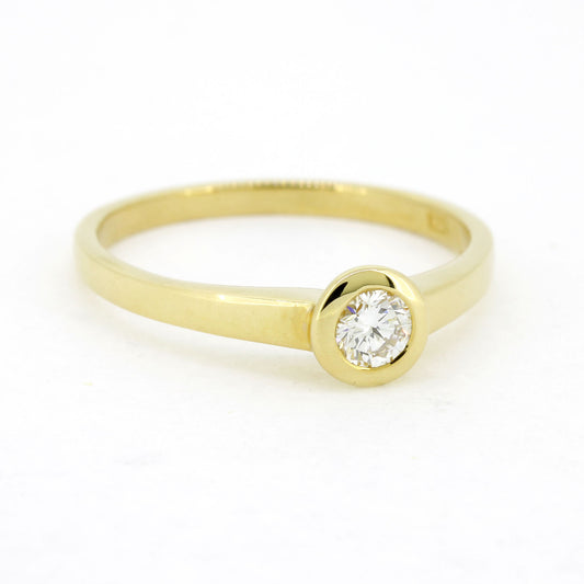 Ring 585 Gold 14 Karat Gelbgold Brillant 0,14 ct TW/VS - Wert 840,-