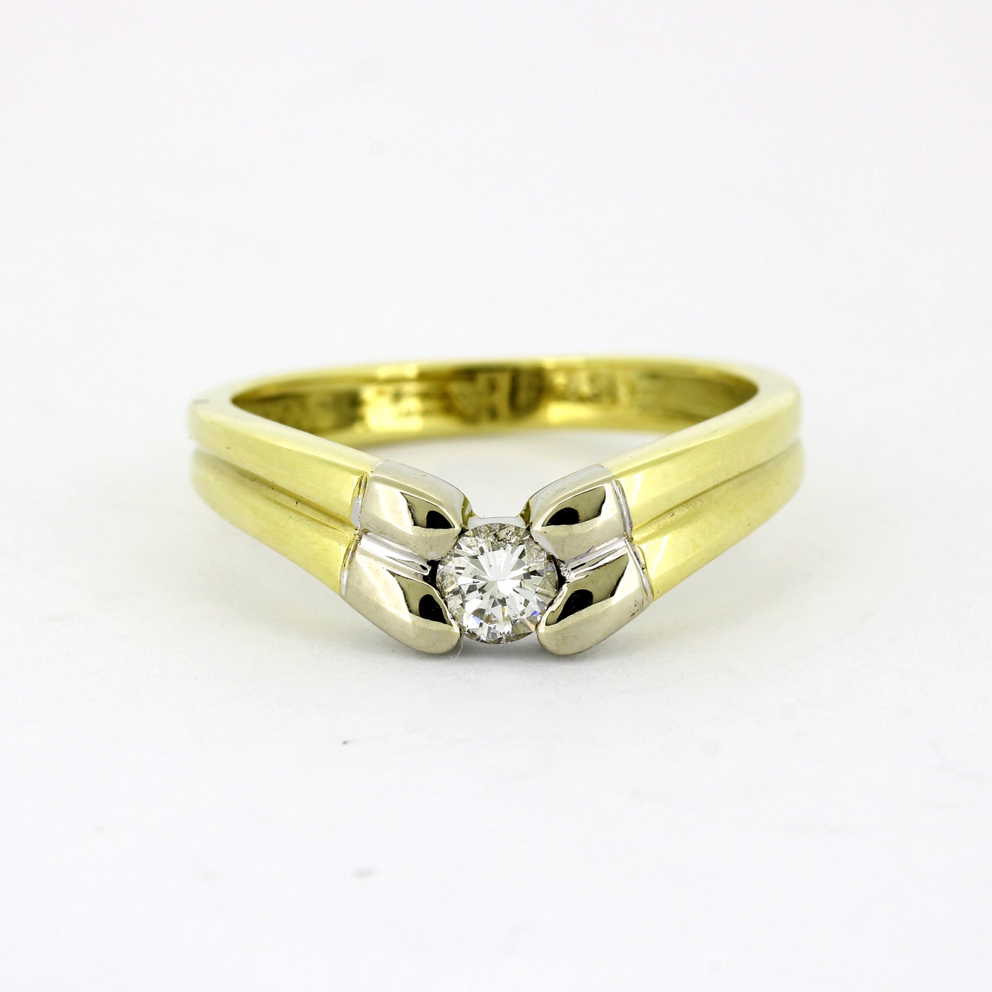 Ring 585 Gold 14 kt - Brillant 0,15 ct W/SI - Wert 740,-