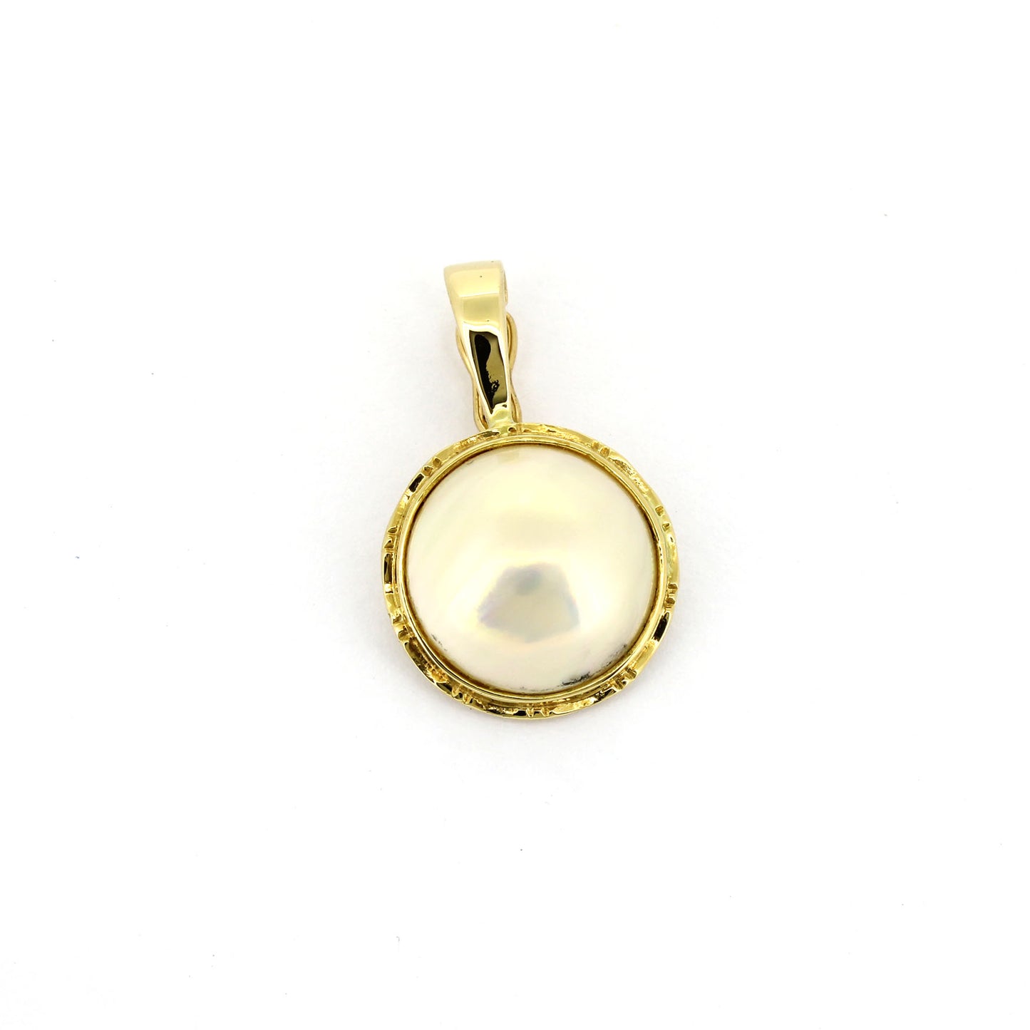 Clips Anhänger 585 Gold 14 Kt Gelbgold - Mabe Perle - Wert 580,-
