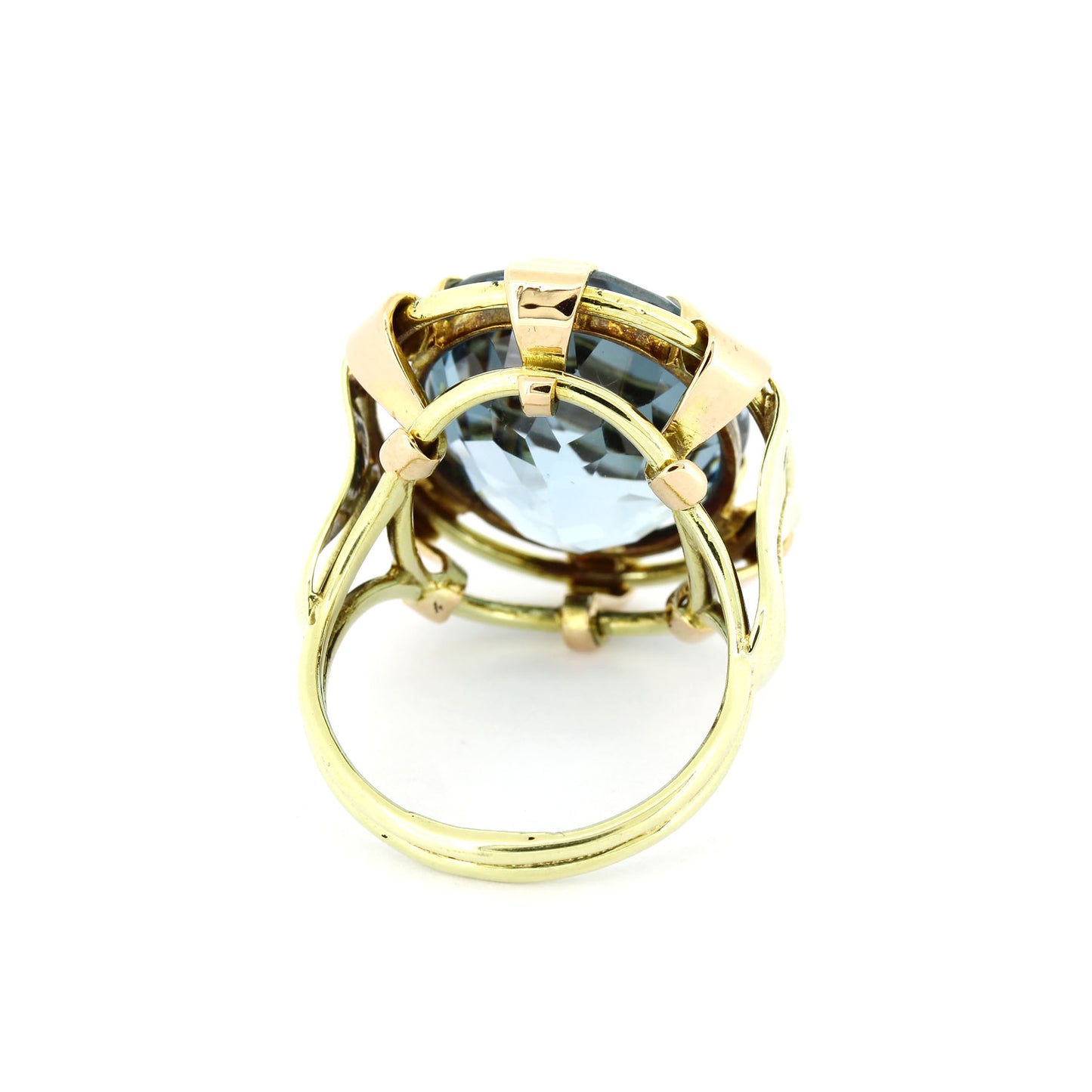 Ring 585 Gold 14 Kt Gelbgold und Rotgold - Blautopas - Wert 1700,-