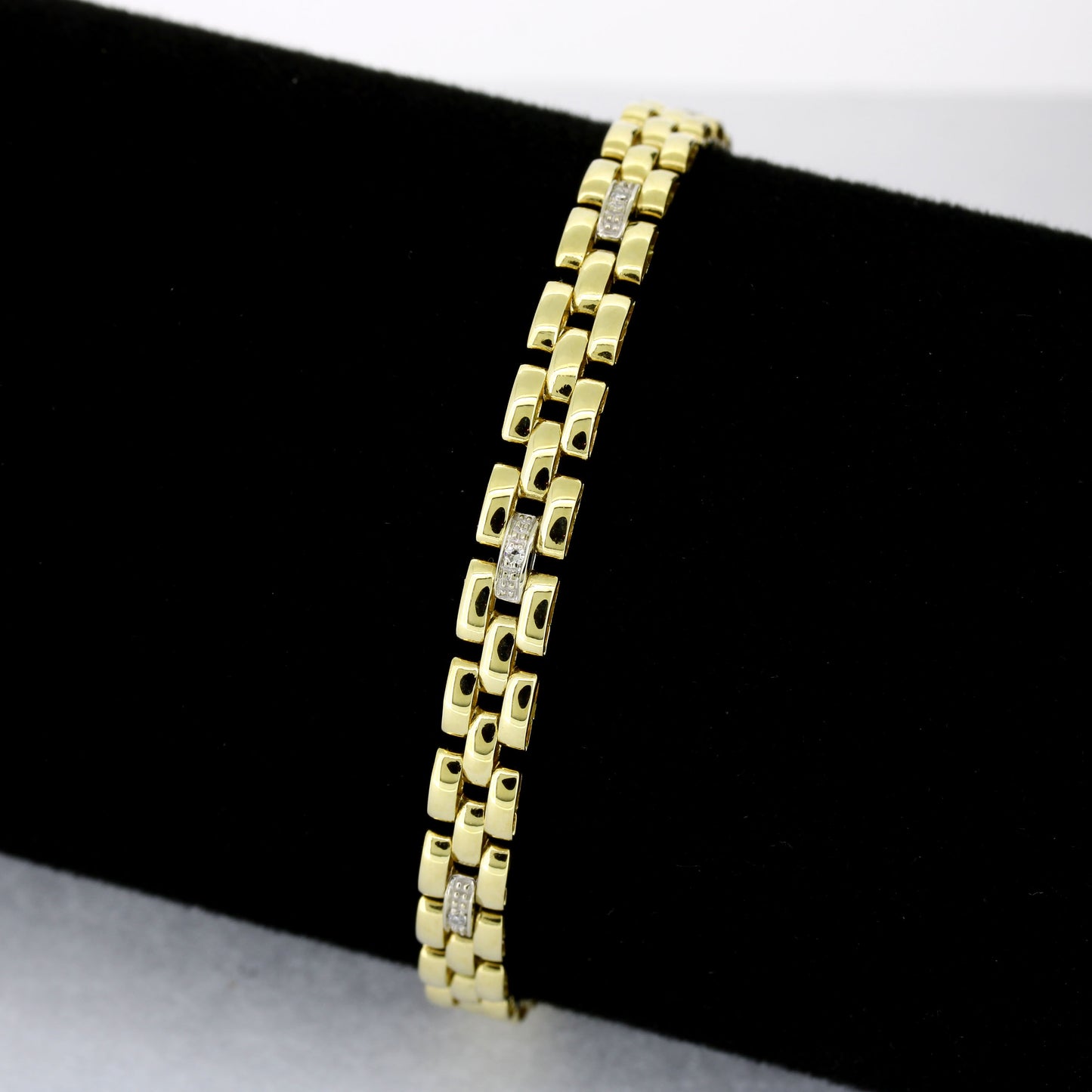 Armband 585 Gold 14 Kt mit Diamanten - Länge: 19,5 cm - Wert 1220,-