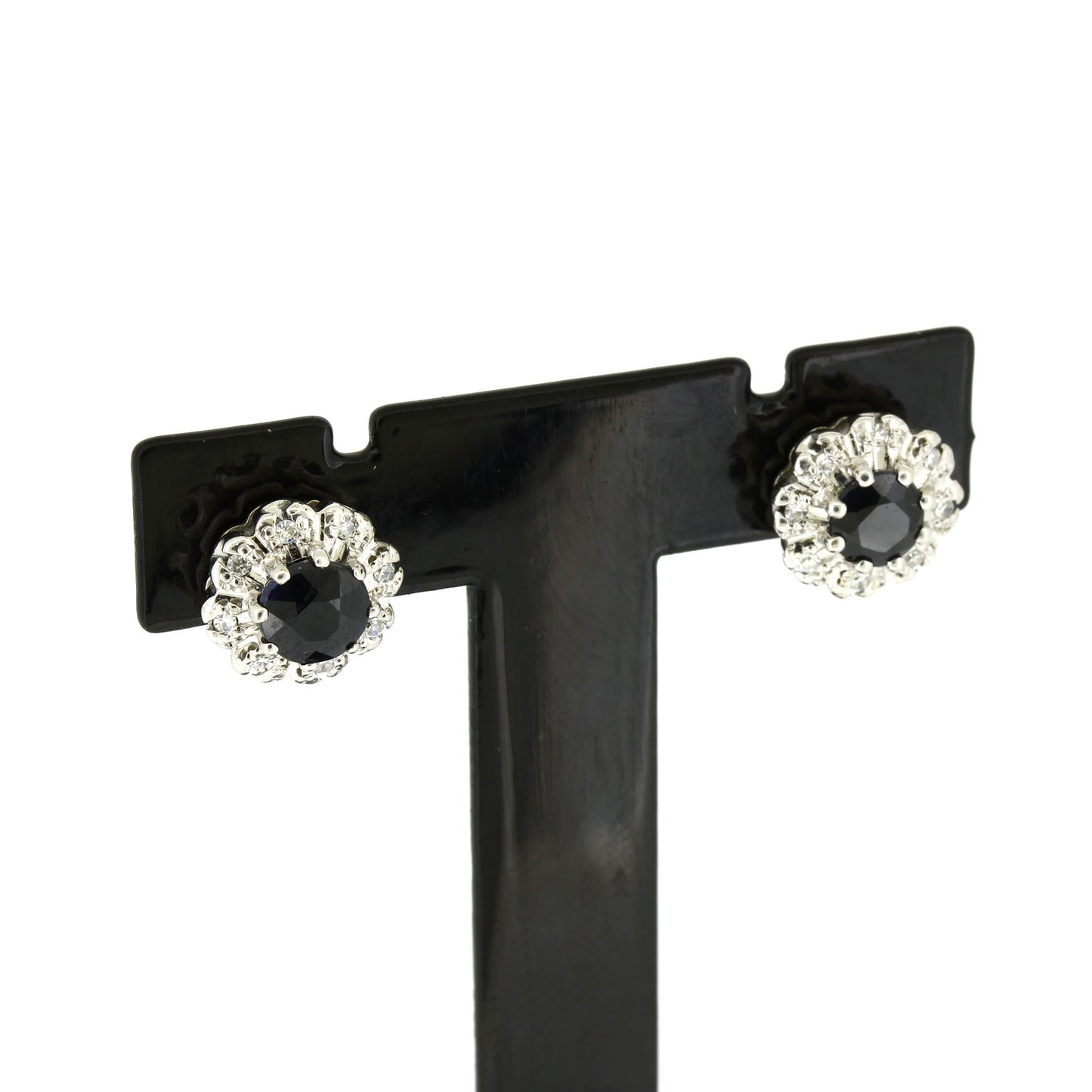 Ohrring 585 Gold 14 kt Saphir Diamanten Weißgold - Wert 750,-