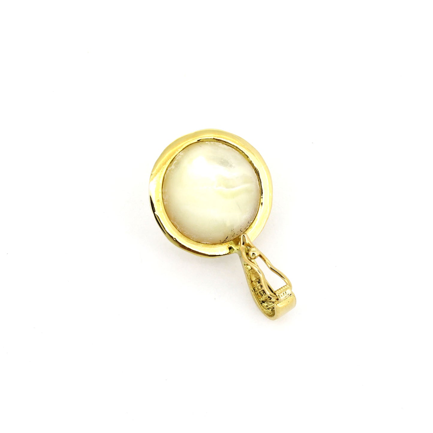 Clips Anhänger 585 Gold 14 Kt Gelbgold - Mabe Perle - Wert 580,-