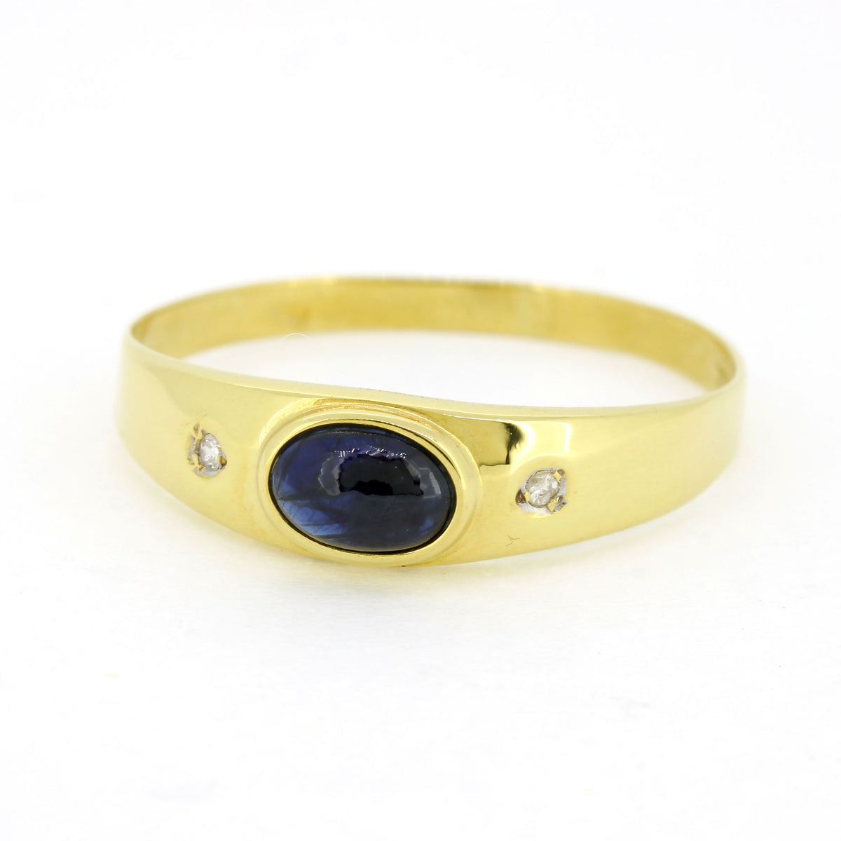 Ring 750 Gold 18 Karat Gelbgold Saphir, Diamanten Gr. 62 - Wert 620,-