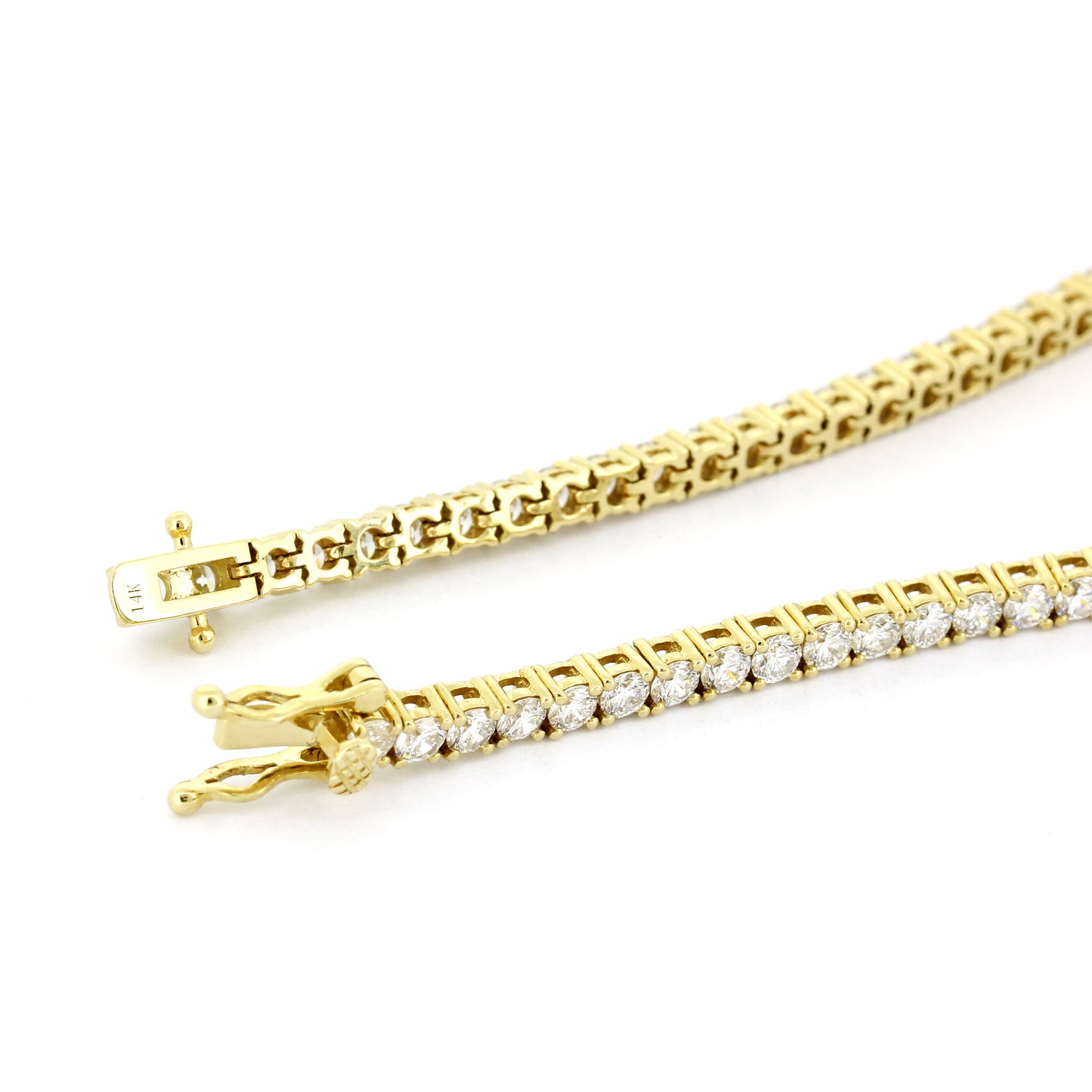 Tennisarmband 585 Gold 14K Gelbgold Diamanten 5,50 ct VVS CVD