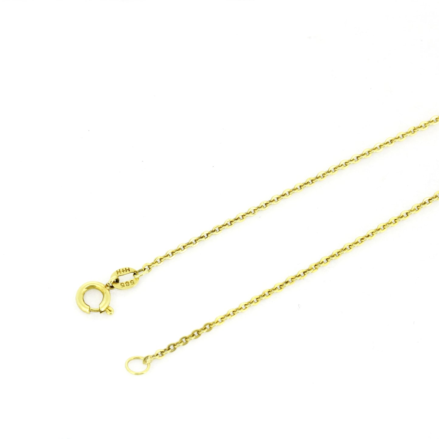 Kette mit Anhänger 585 Gold 14 kt Gelbgold- Zirkonia - 50 cm - Wert 530,-