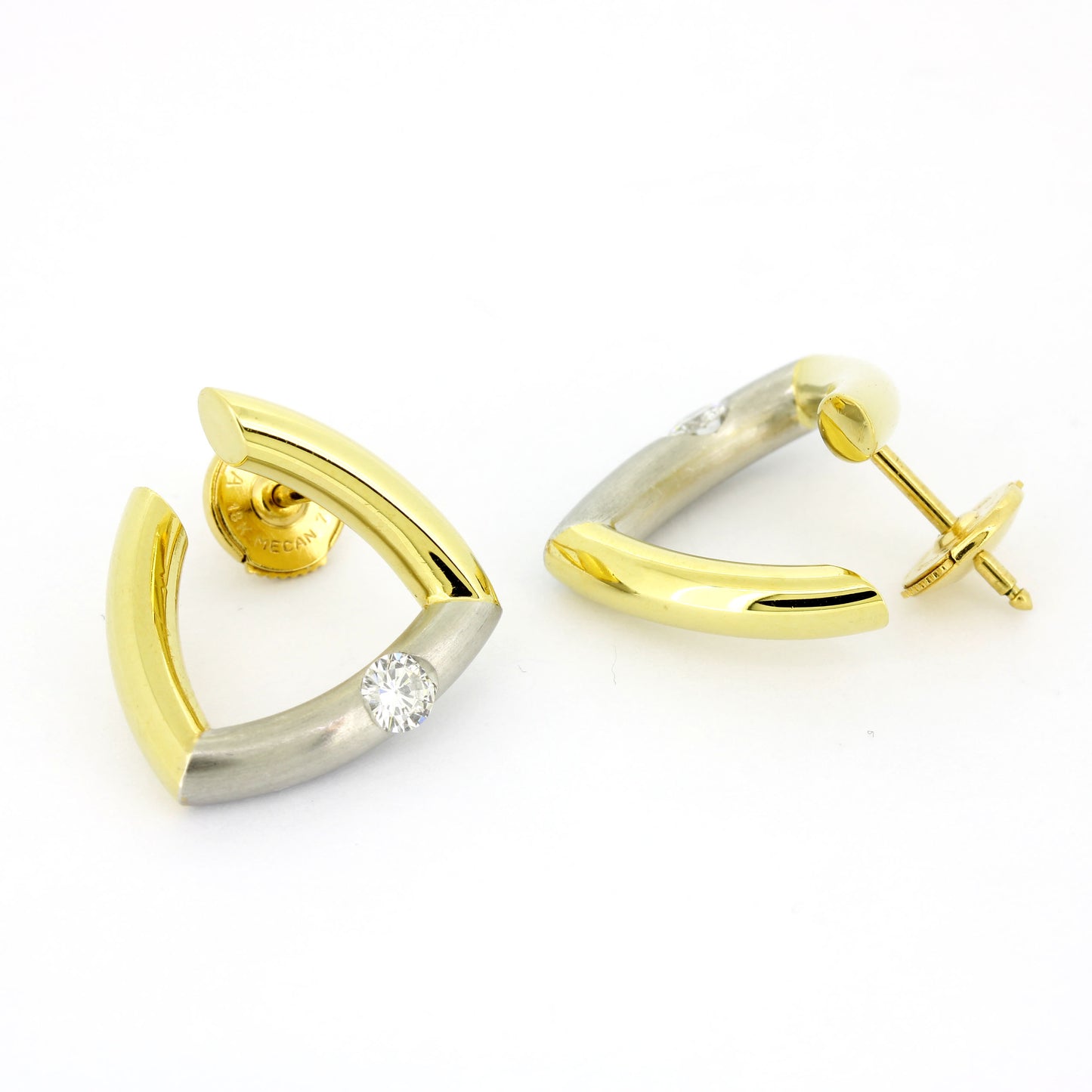 Ohrringe 750 Gelbgold 18 kt Platin 950 - Brillanten 0,30 ct H - SI - Wert 2150,-