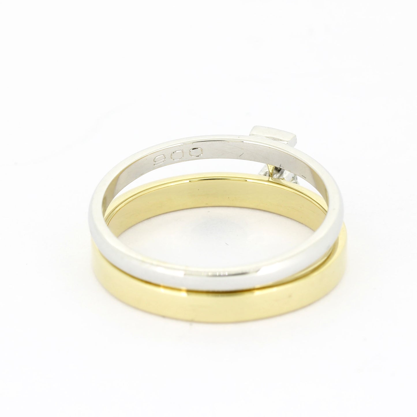 Ring 585 Gold mit Vorsteckring - Brillant ca. 0,05 ct SI - Wert 800,-