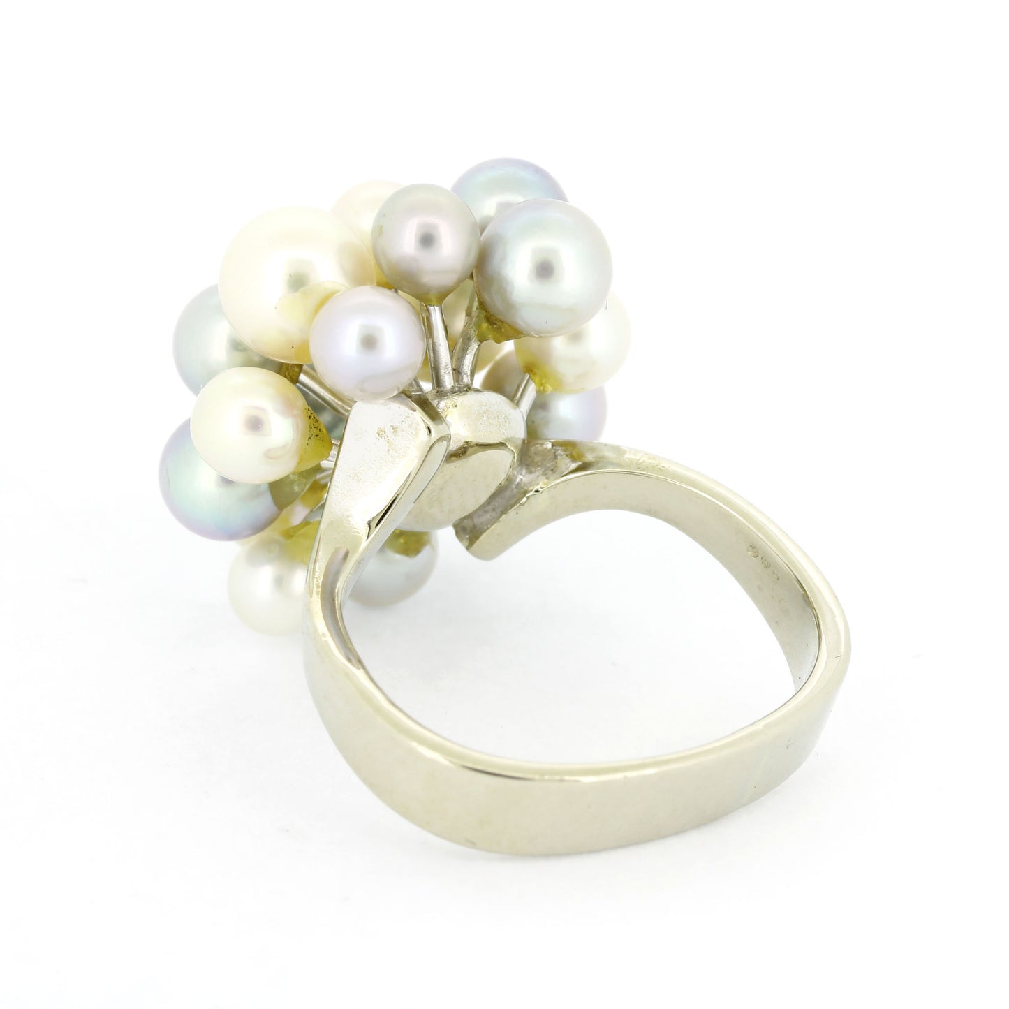 Perlen Ring 585 Gold 14 Kt Weißgold - Brillant 0,10 ct SI - Wert 1240,-