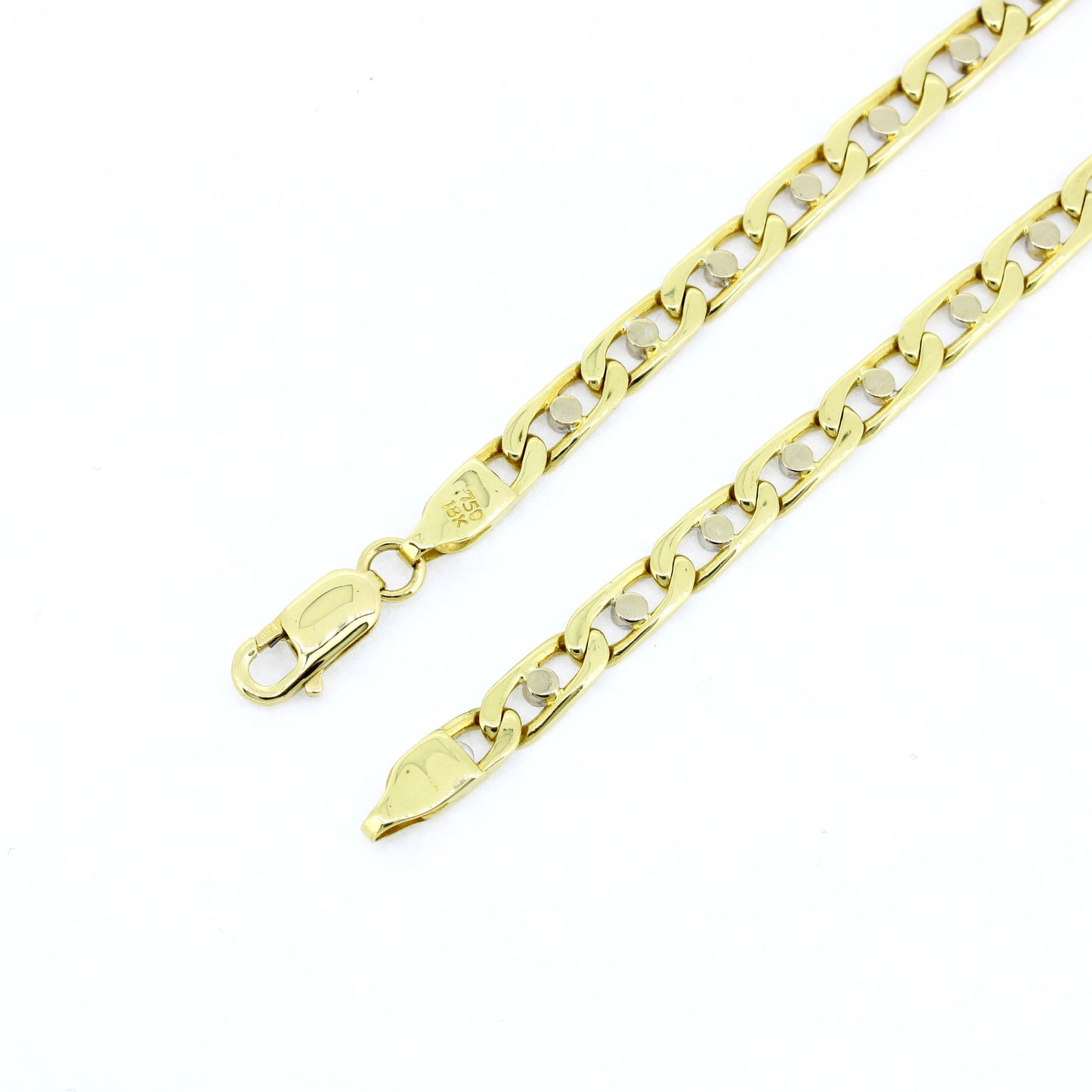 Stäbchenpanzerkette 750 Gold 14 Kt Gelbgold und Weißgold - Wert 5550,-