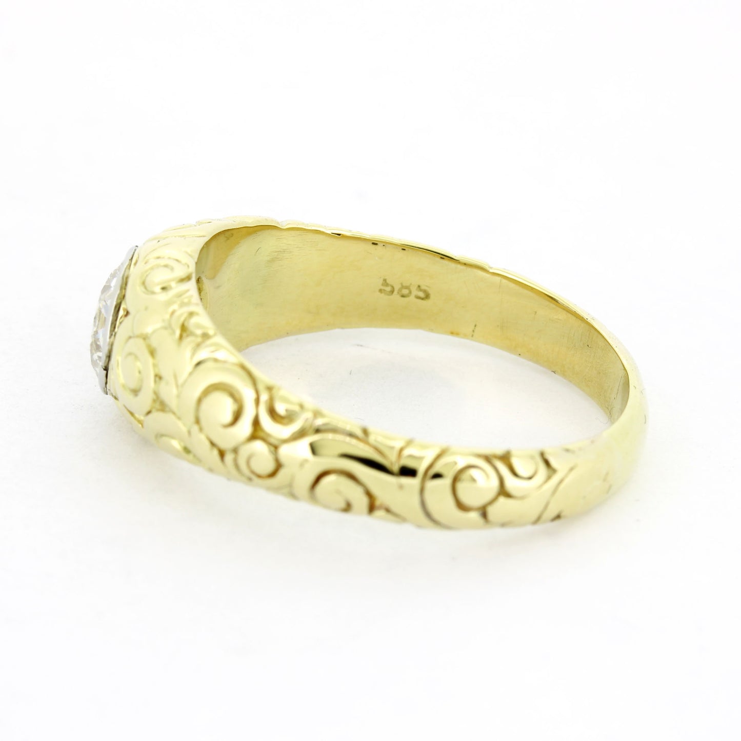 Ring 585 Gold 14 Kt Gelbgold - Diamant Altschliff 1,0 ct TW/P1 - Wert 4660,-