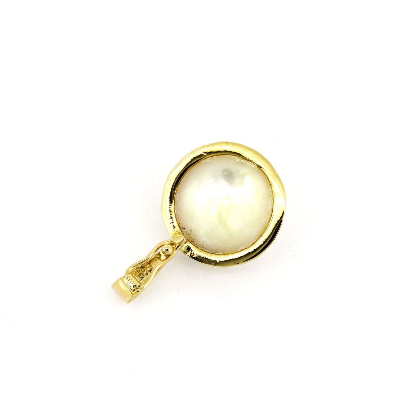 Clips Anhänger 585 Gold 14 Kt Gelbgold - Mabe Perle - Wert 580,-