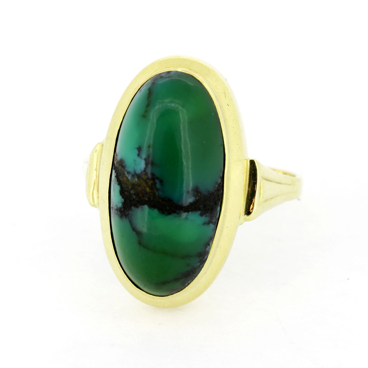 Ring 585 Gold Türkis cabochon 14 Kt Gelbgold - Wert 490,-