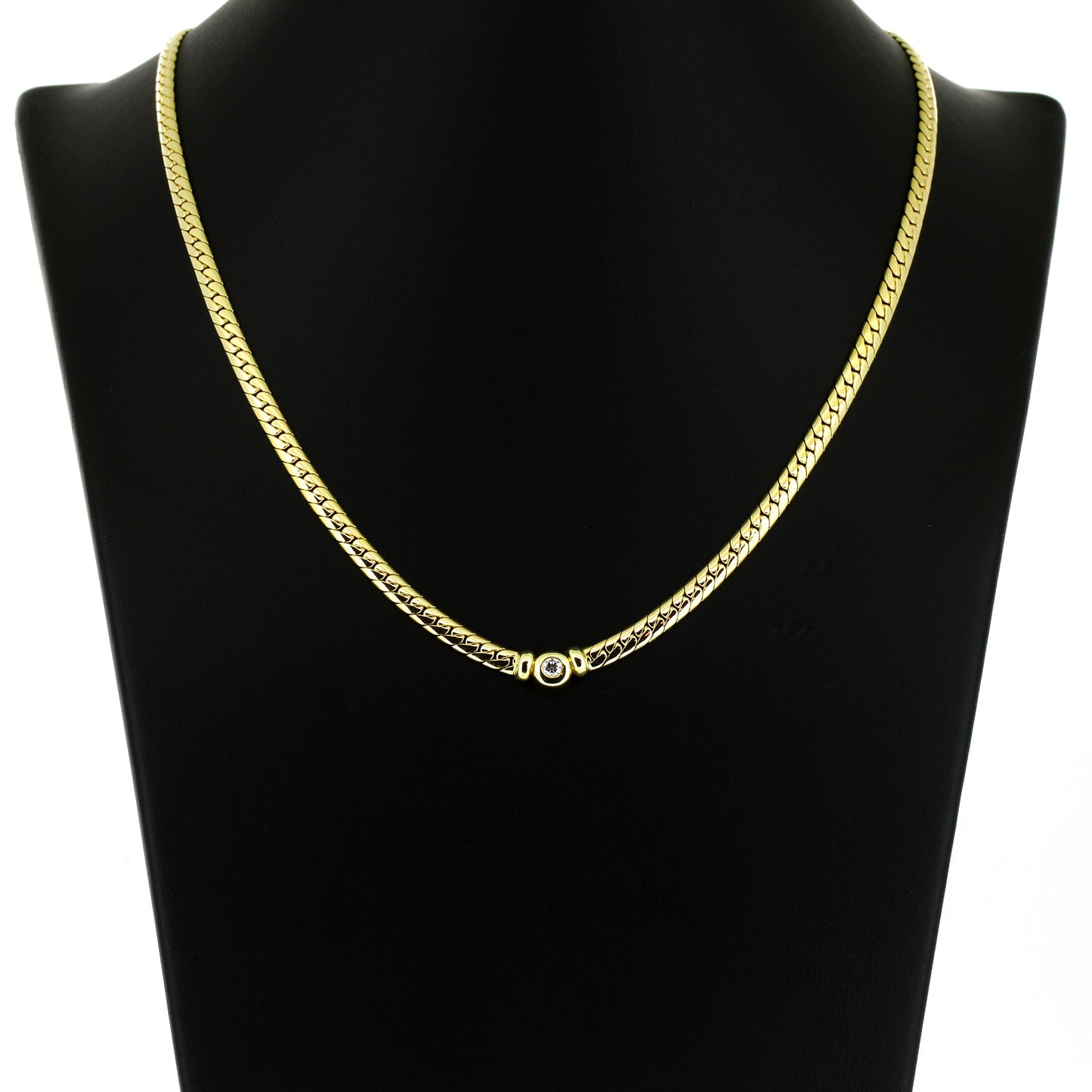 Collier 585 Gold 14 kt - Brillant 0,08ct G/VS - 42 cm lang - Wert 2900,-