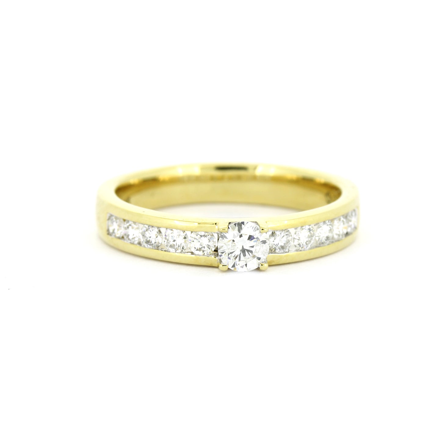Ring 585 Gold 14 kt Gelbgold - 0,80 ct Brillanten W/SI - Wert 2350,-